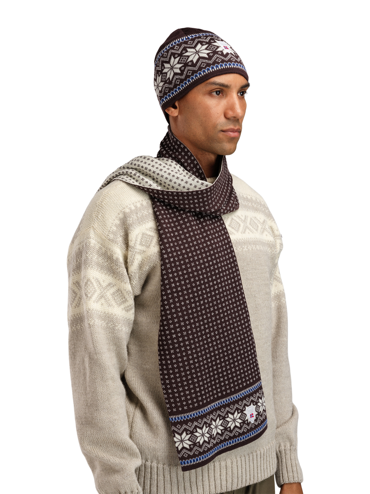 Garmisch Scarf - Merino Wool Allium Navy Raspberry