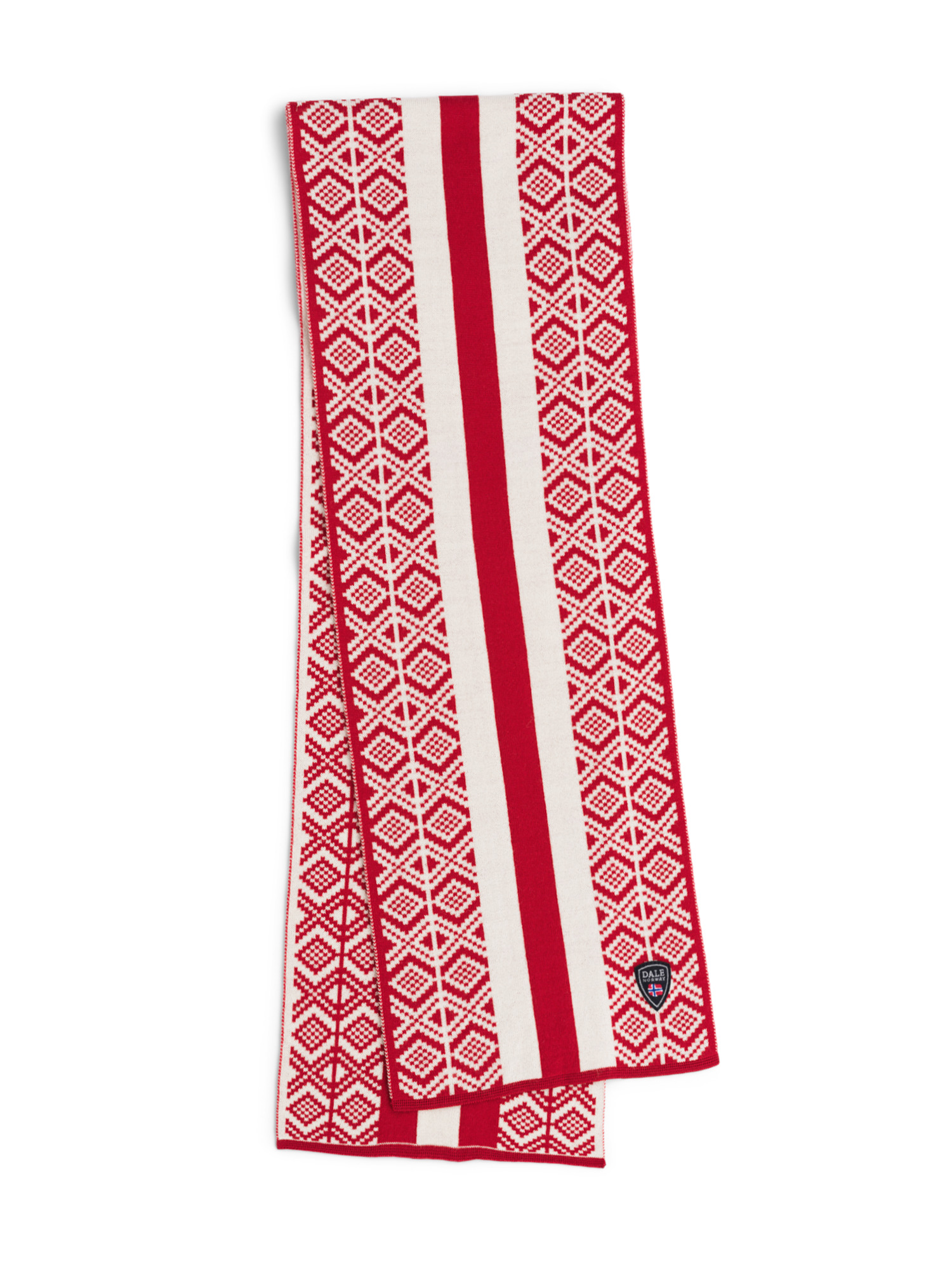 Kvitegga Scarf - Merino Wool Raspberry Offwhite