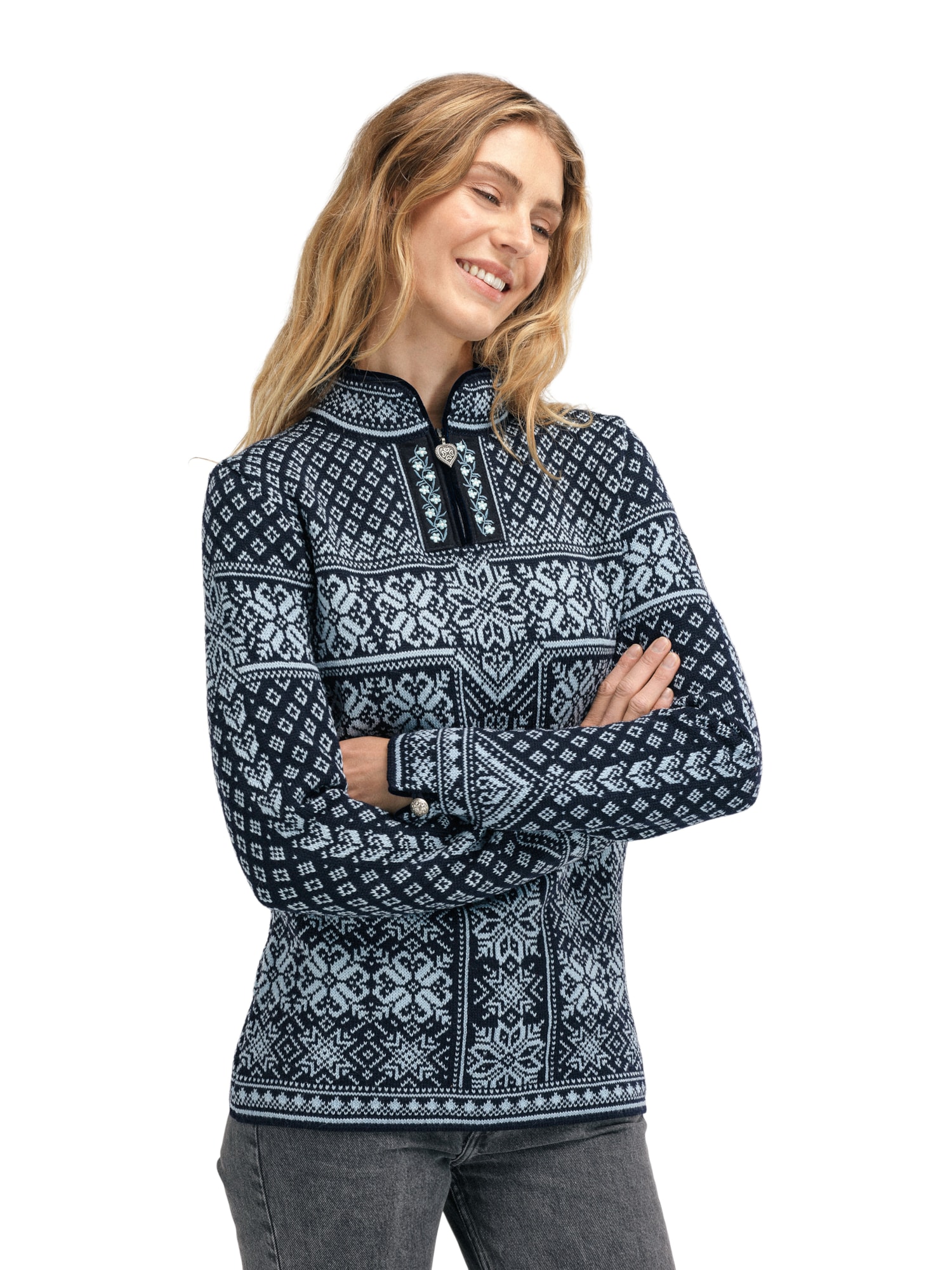 Peace Knit Sweater - Women - Navy IceBlue - Dale of Norway - Dale of Norway