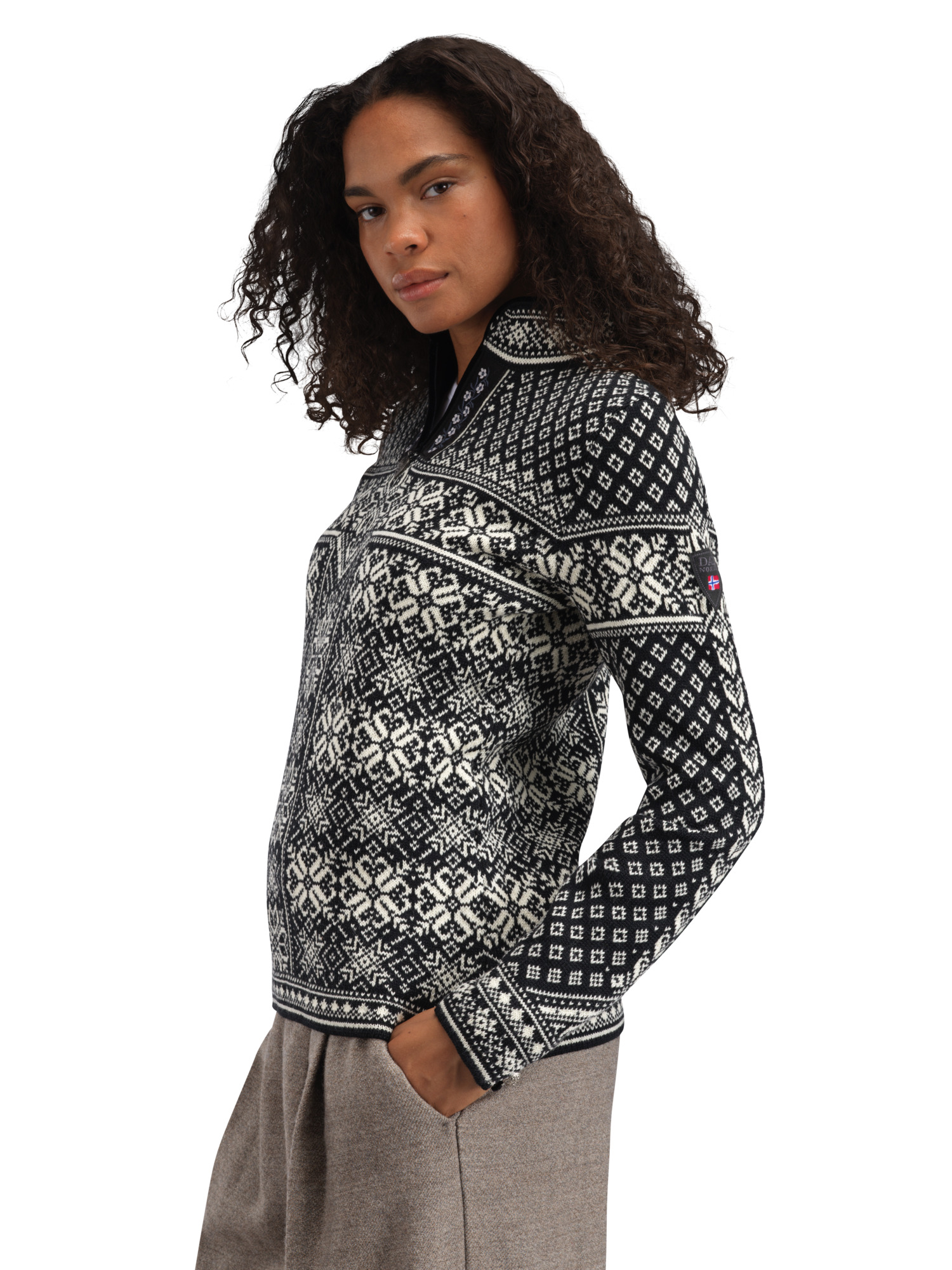 Peace Fem Sweater Black Offwhite - Dale of Norway
