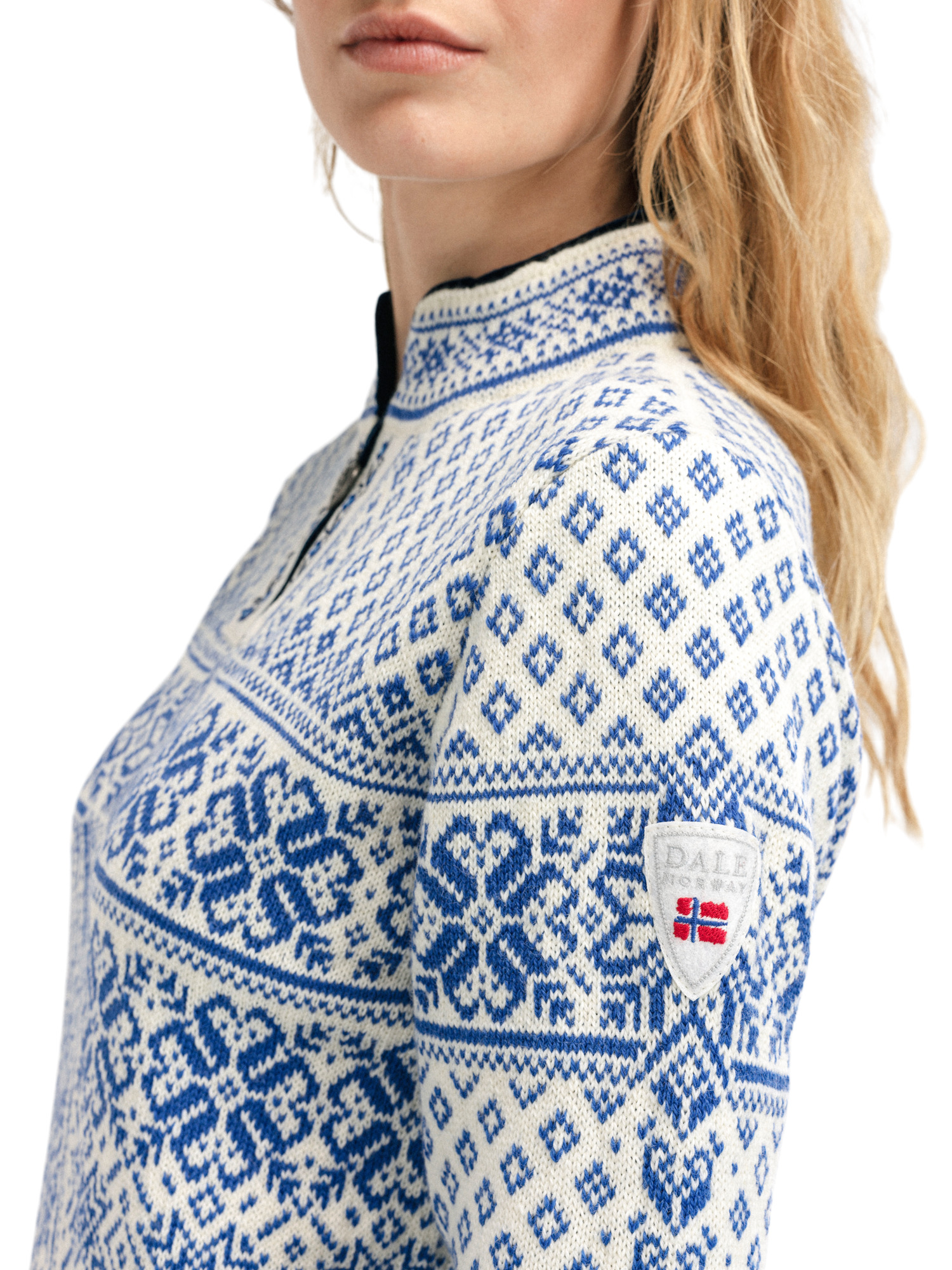 MARRY ME WINTER PERL SWEATパール Myking Fem Sweater Lightcharcoal Offwhite Navy - Dale of Norway