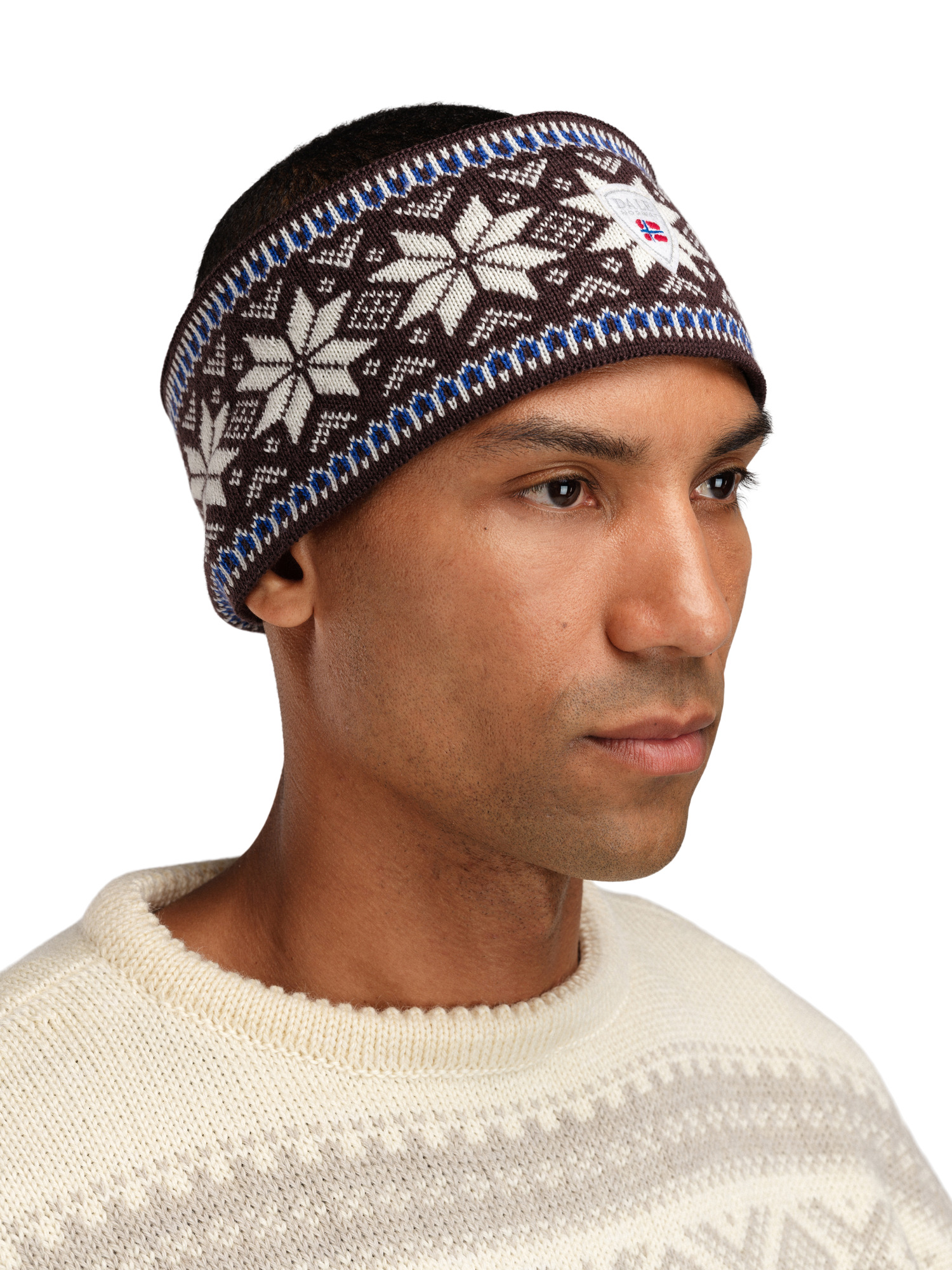 Garmisch Headband - Merino Wool Navy Allium Raspberry