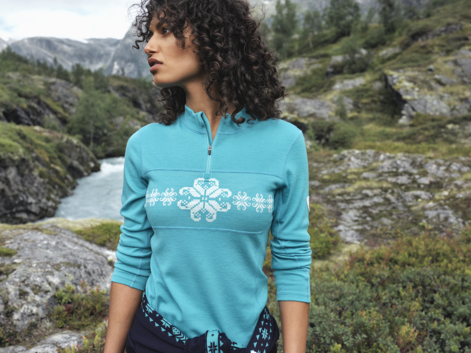 ウィルフリー partial fur gently narrow knit SK Dale of Norway Falkeberg Base Layer Half-Zip Women's Sweater