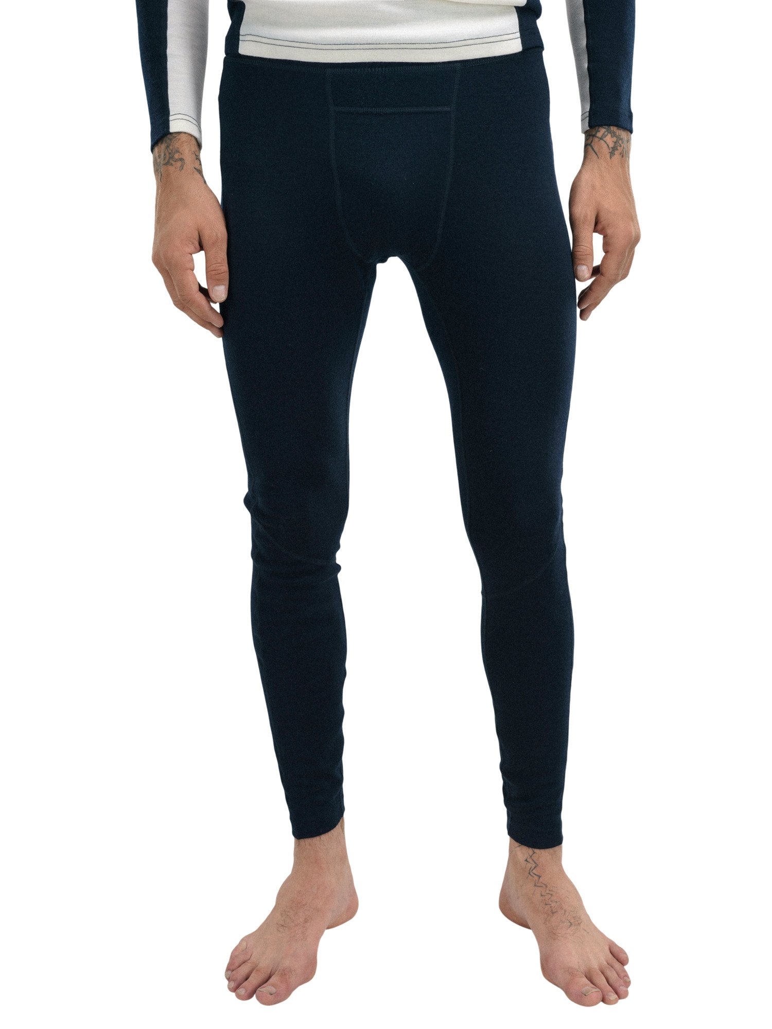 Aksla Men's Baselayer Pants - Merino wool Navy