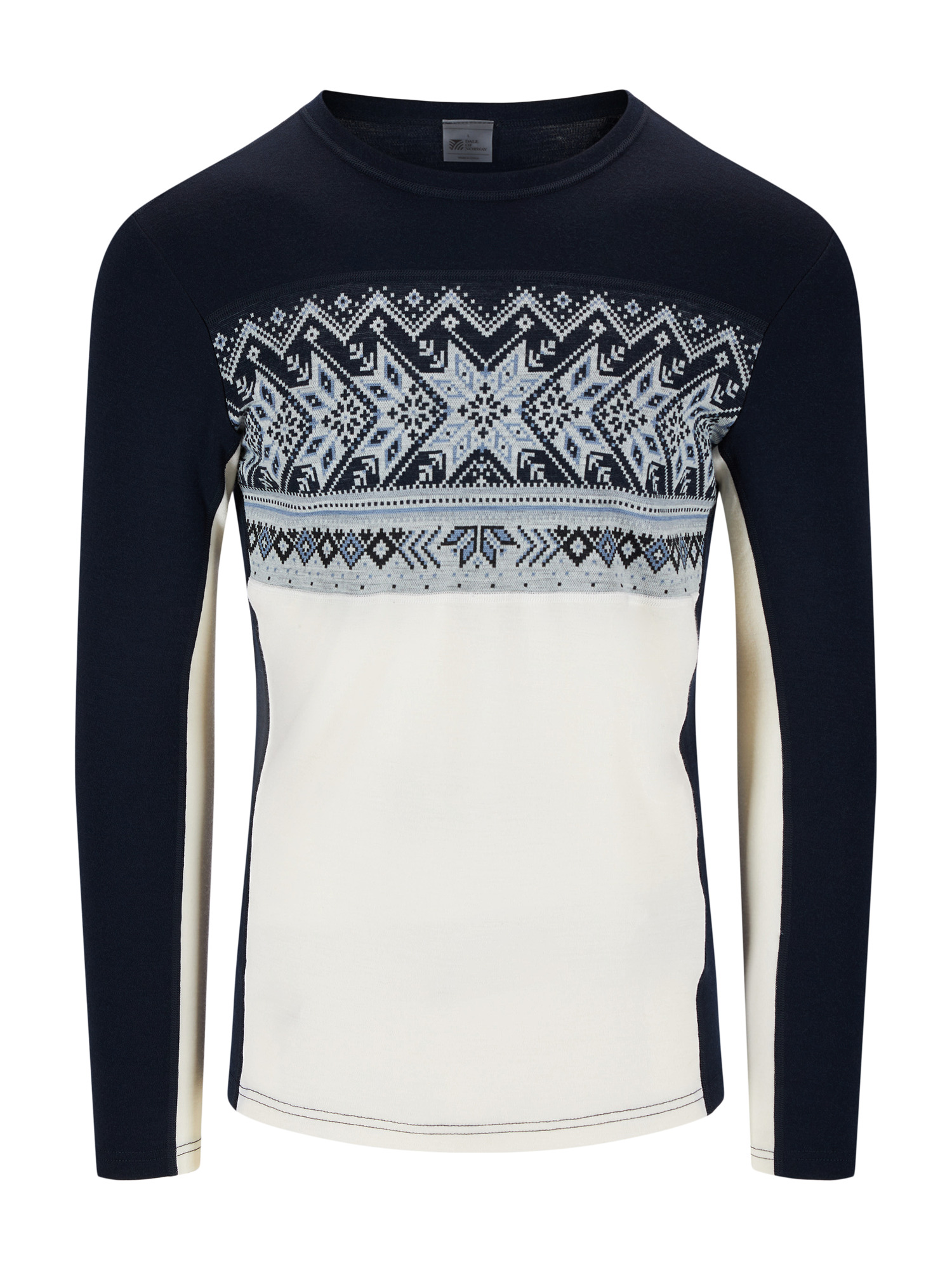 Vail Men's Crew Neck Baselayer Offwhite Navy