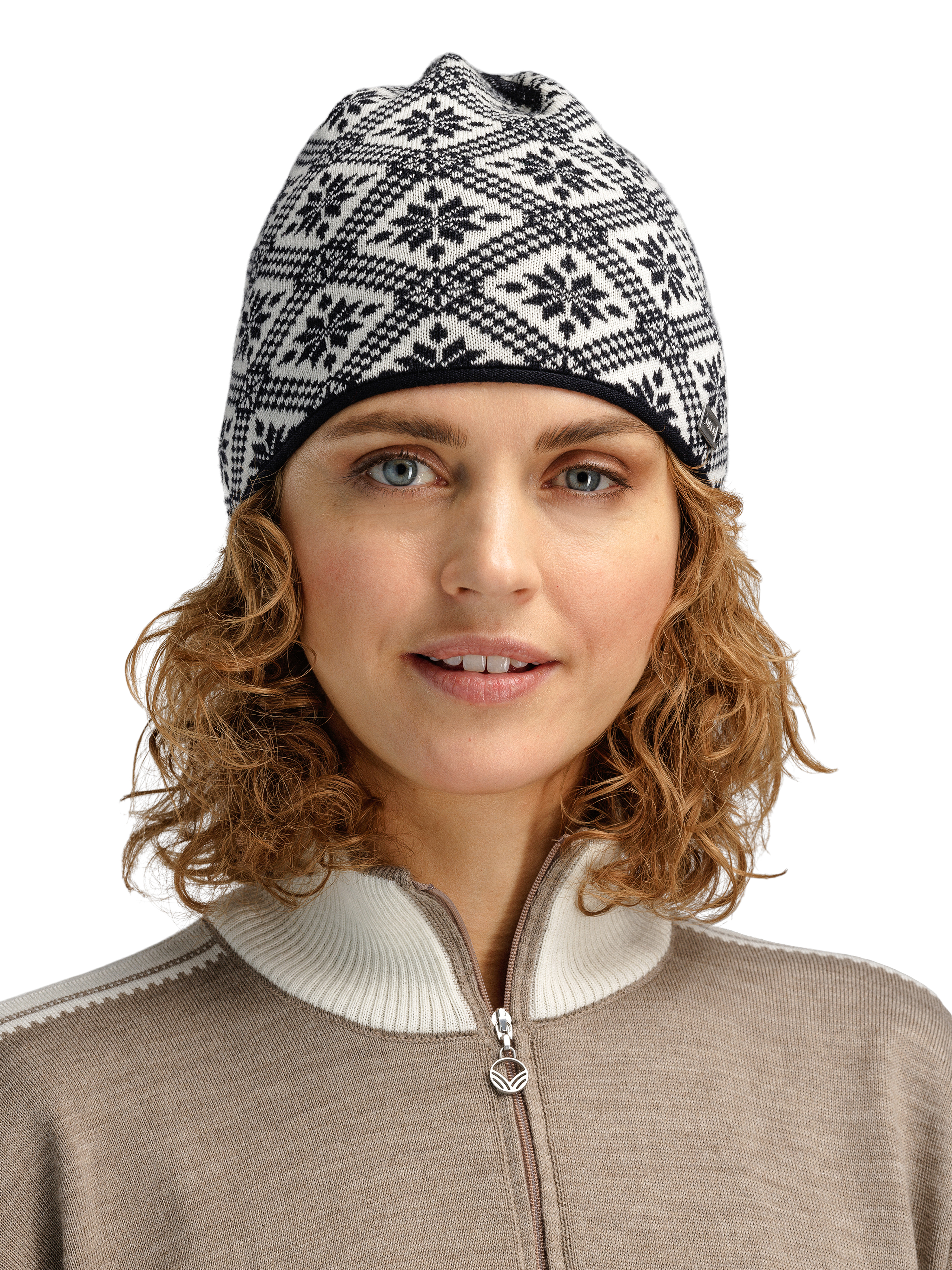 Christiania Women’s Hat - Merino Wool Black Offwhite