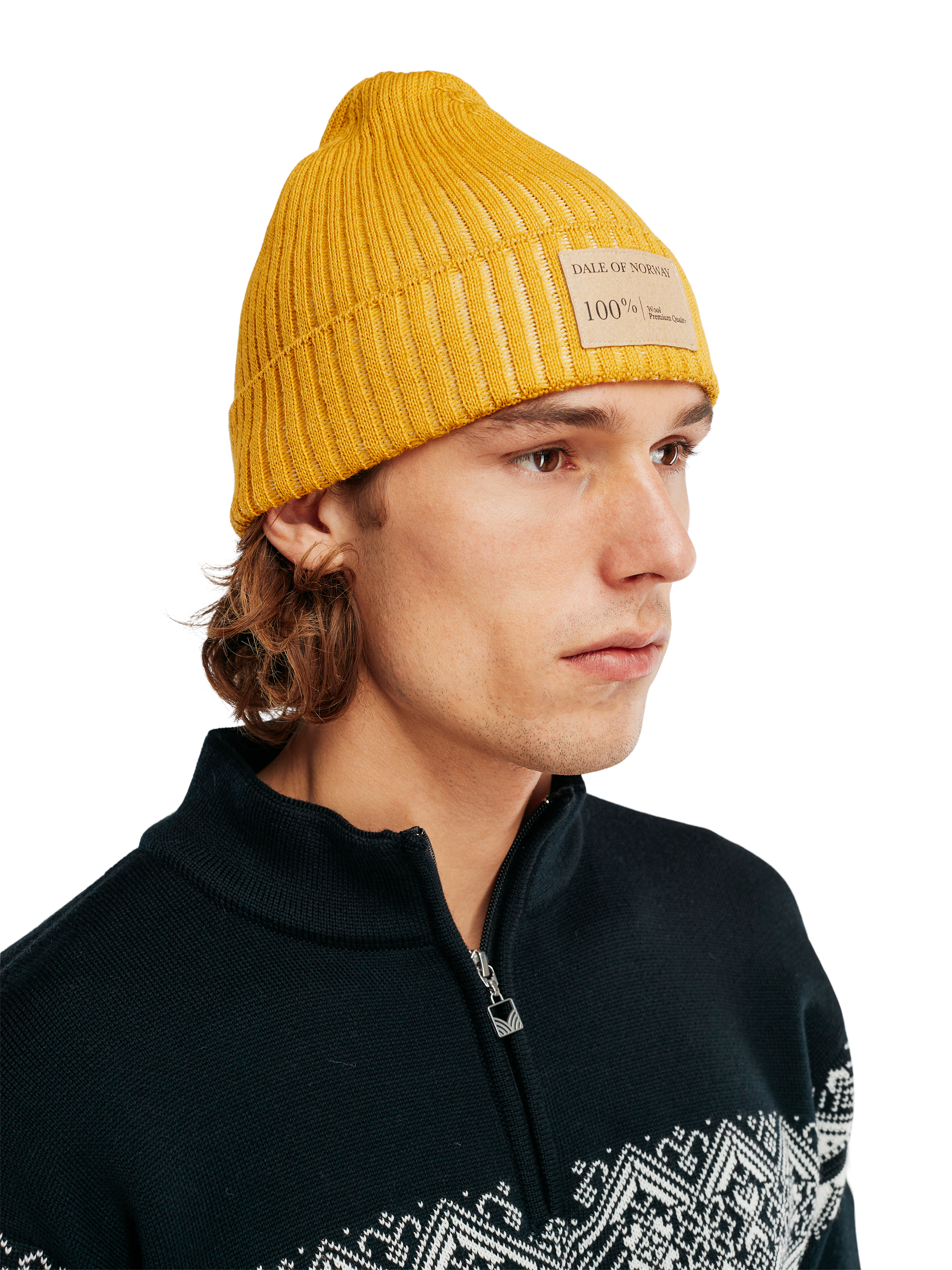 Alvøy Hat Mustard Offwhite - Dale of Norway