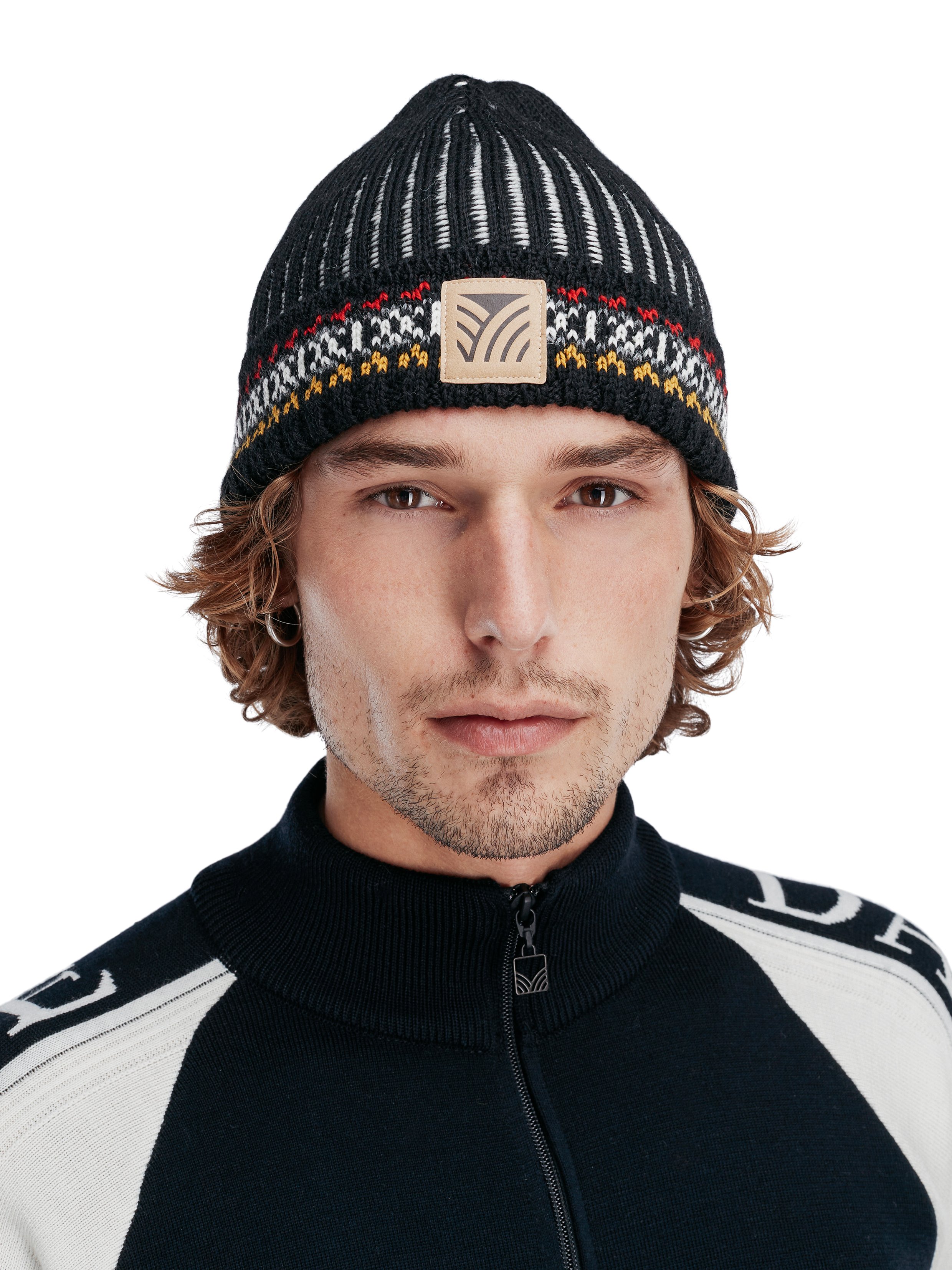 1994 Lillehammer Hat Black Mustard Offwhite