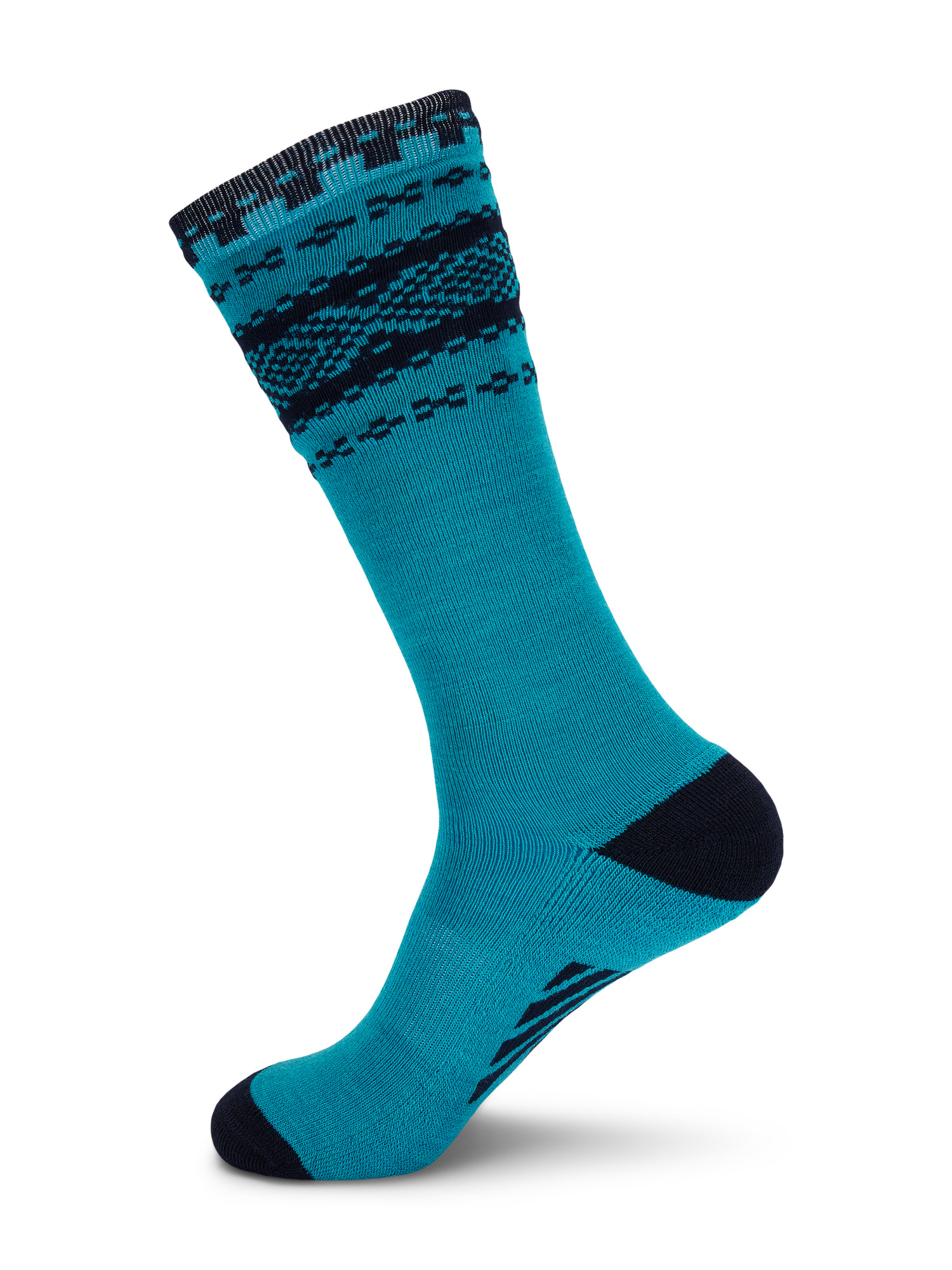 Cortina Wool Socks Knee high Turquoise Navy