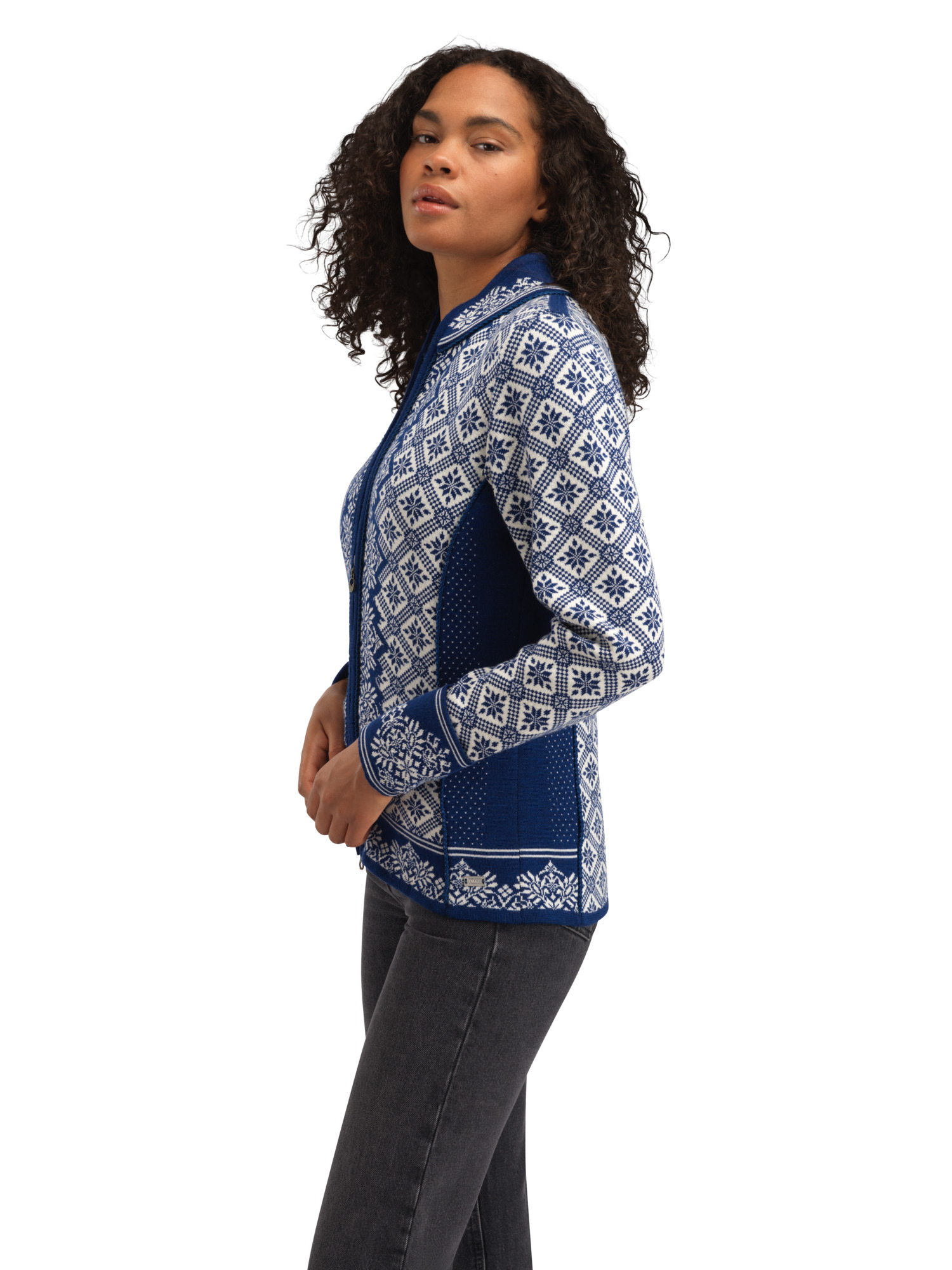 Christiania Women's Jacket - Merino Wool Atlanticblue Offwhite