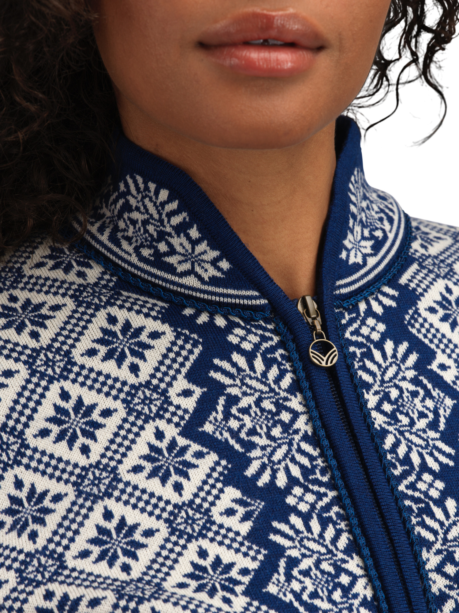 Christiania Women's Jacket - Merino Wool Atlanticblue Offwhite