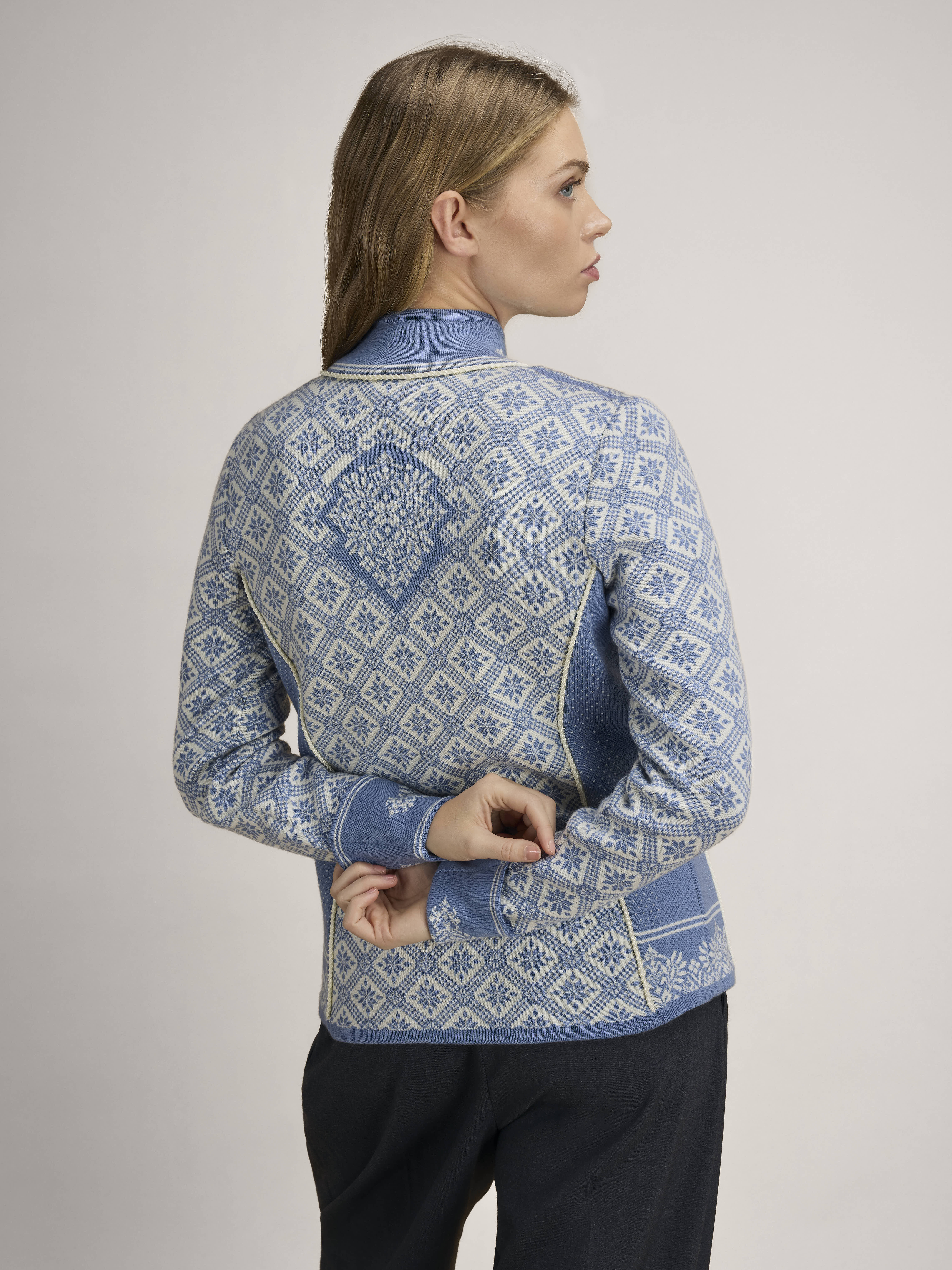 Christiania Women's Jacket - Merino Wool Blueshadow Offwhite