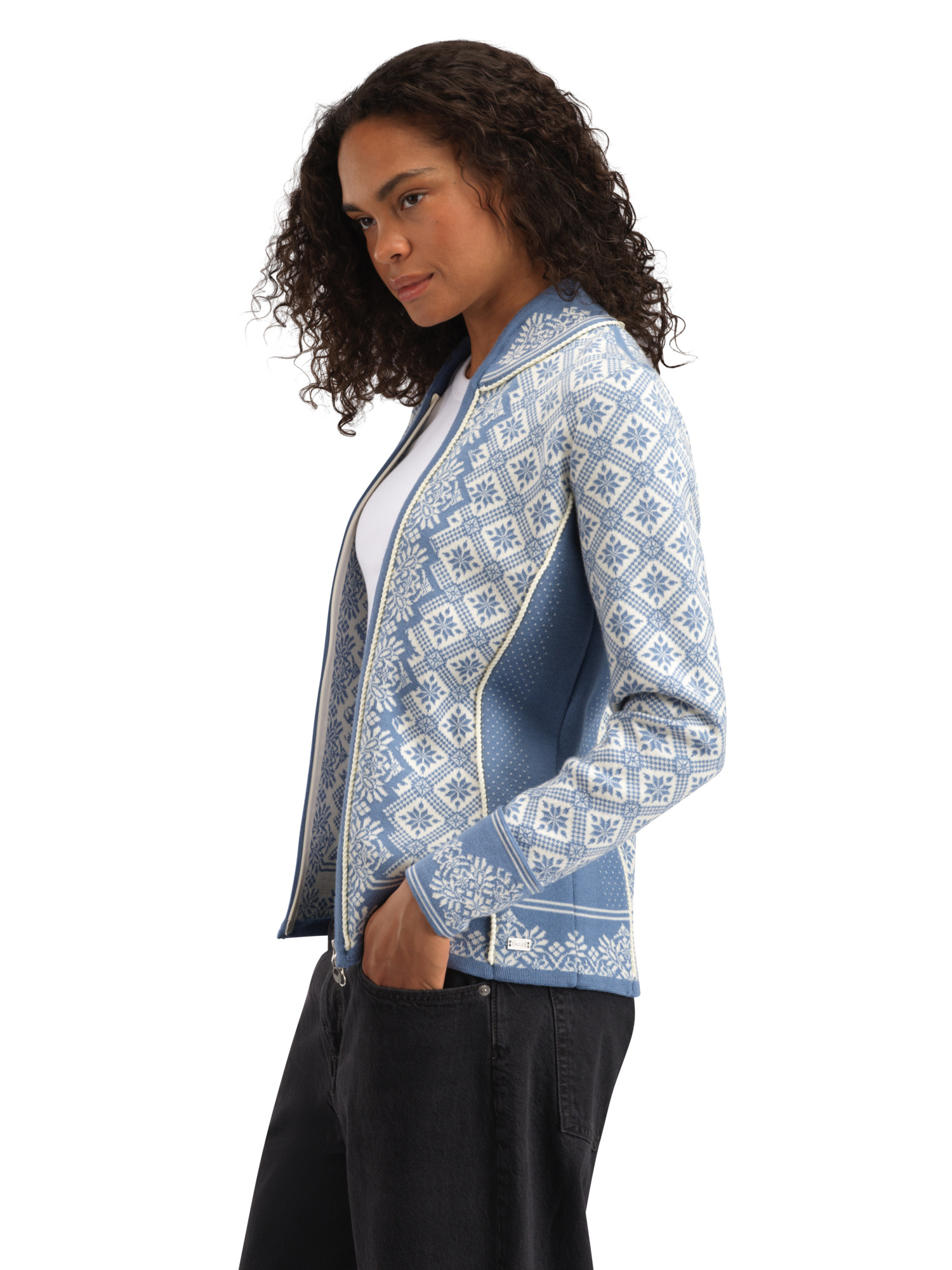 Christiania Women's Jacket - Merino Wool Blueshadow Offwhite