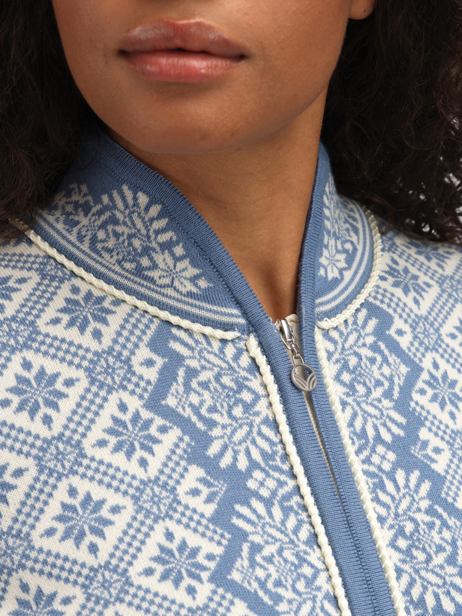 Christiania Women's Jacket - Merino Wool Blueshadow Offwhite