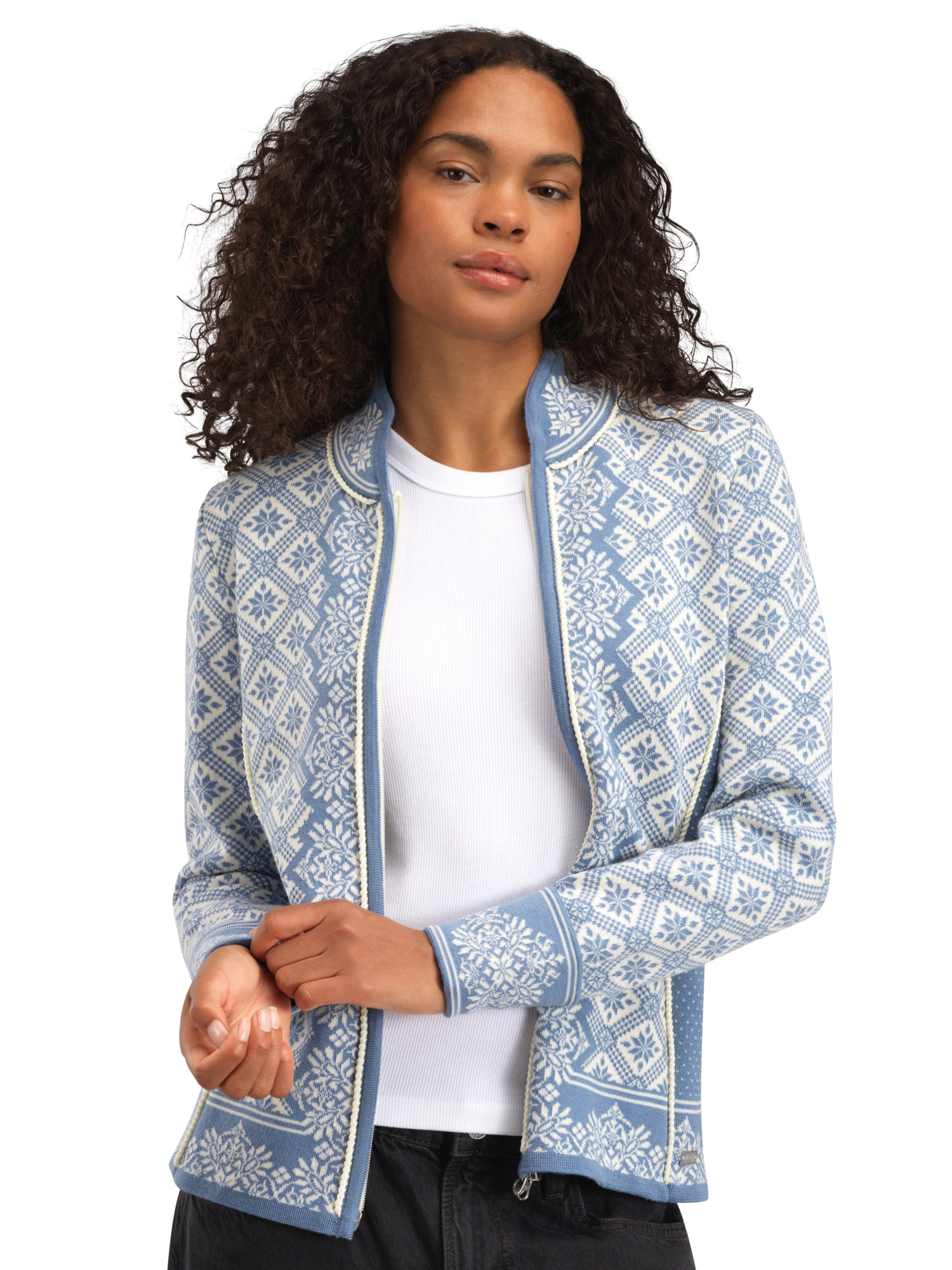 Christiania Women's Jacket - Merino Wool Blueshadow Offwhite