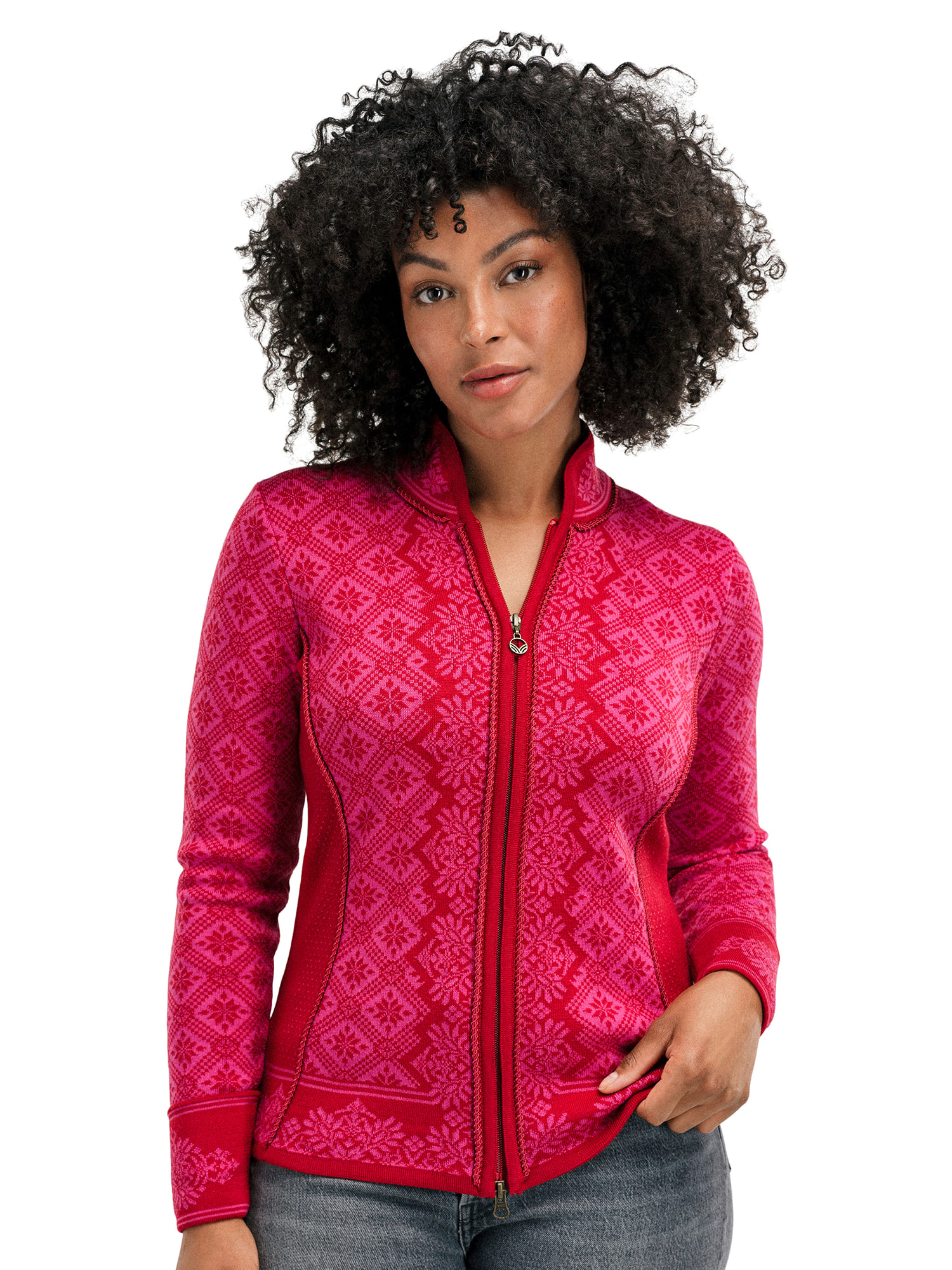 Women's Raspberry Jacket Christiania Fem Jacket Raspberry Allium - Dale of Norway