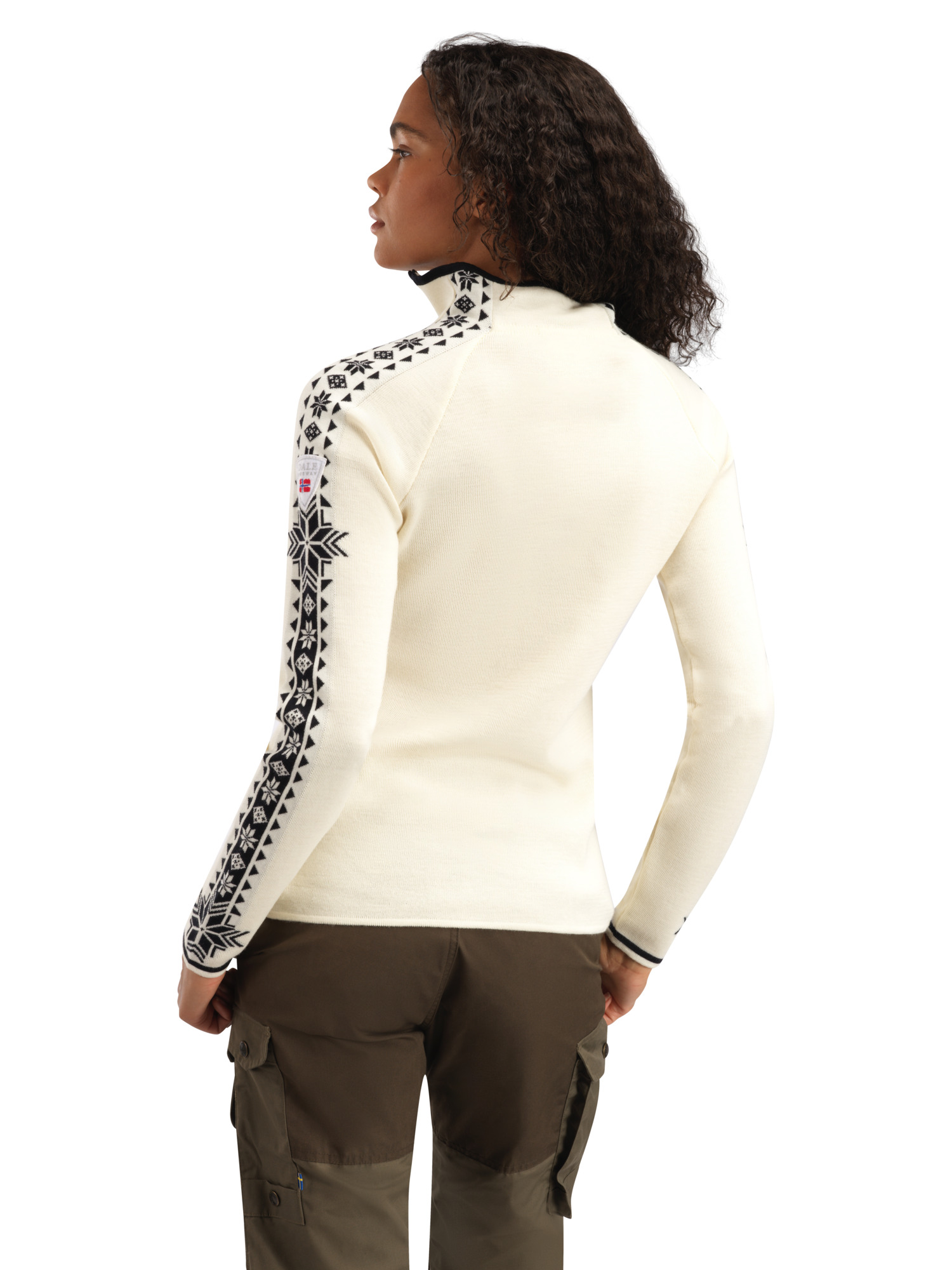 Geilo Women’s Sweater - Merino Wool Offwhite Black