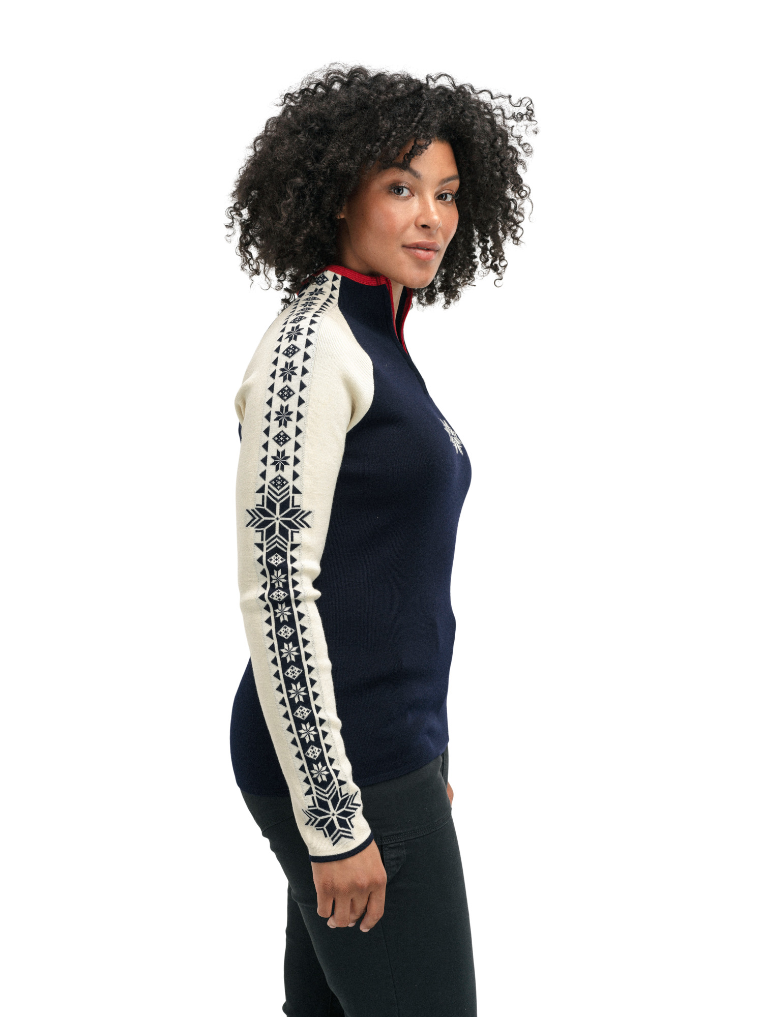 (取寄) ダーレオブノルウェー レディース ローセンダール フェム セーター Dale of Norway women Rosendal Fem Sweater Navy/Off-White Rosendal sweater - Women - Navy - Dale of Norway