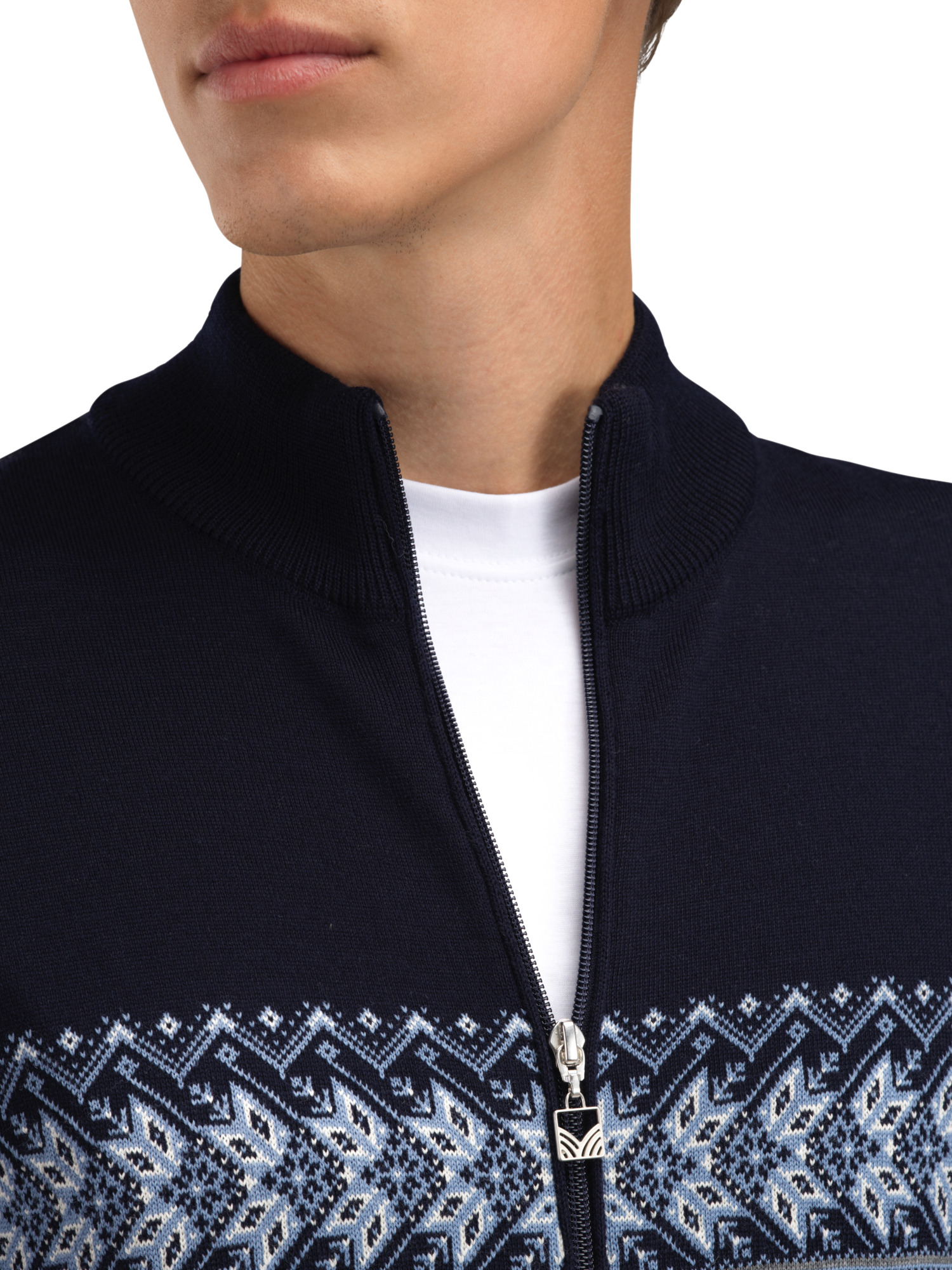 Hovden Men’s Jacket - Merino Wool Navy Offwhite Blueshadow Smoke