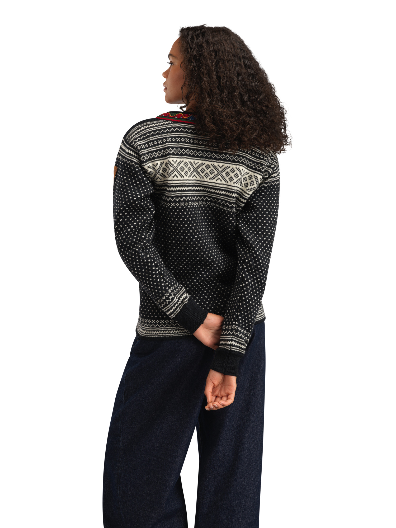 Setesdal Lusekofte Jacket - Norwegian Wool  Black Offwhite