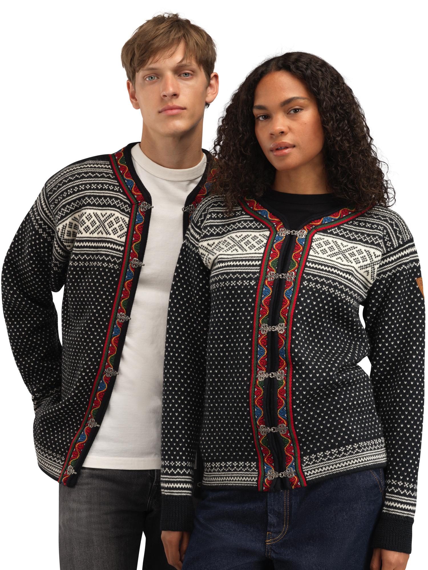 Setesdal Lusekofte Jacket - Norwegian Wool  Black Offwhite