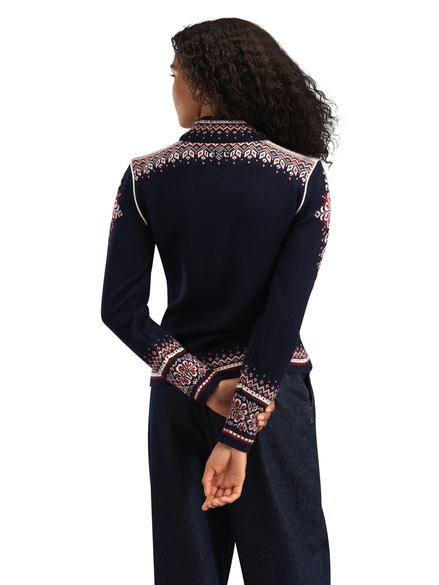 140th Anniversary Women’s Wool Jacket  Navy Redrose Offwhite