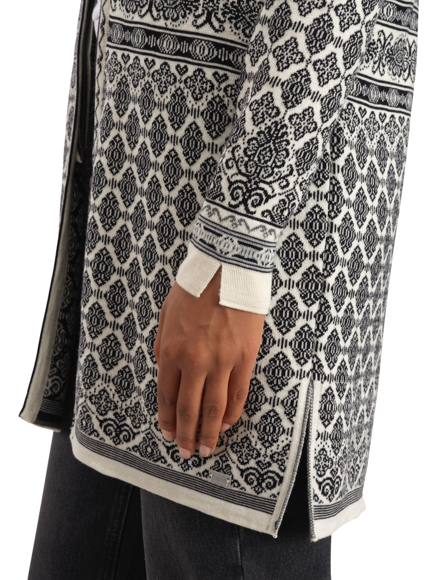 Ingeborg Women’s Jacket - Merino Offwhite Black Gravuvig Smoke