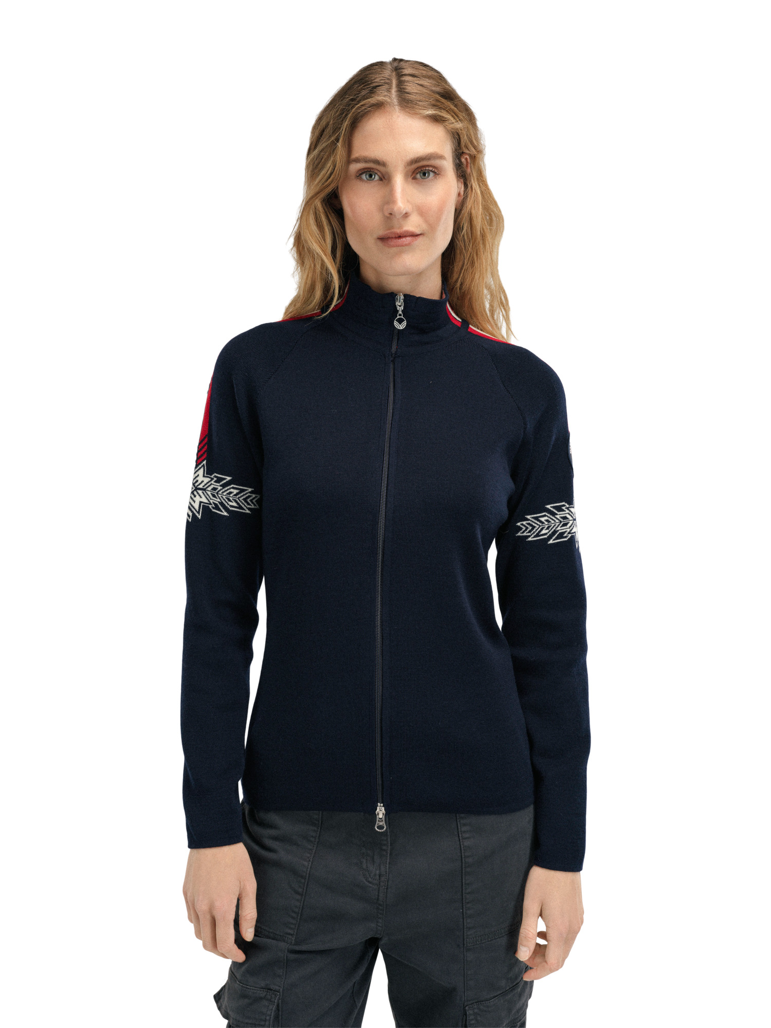 Spirit feminine jacket Navy OffWhite Raspberry Dale of Norway