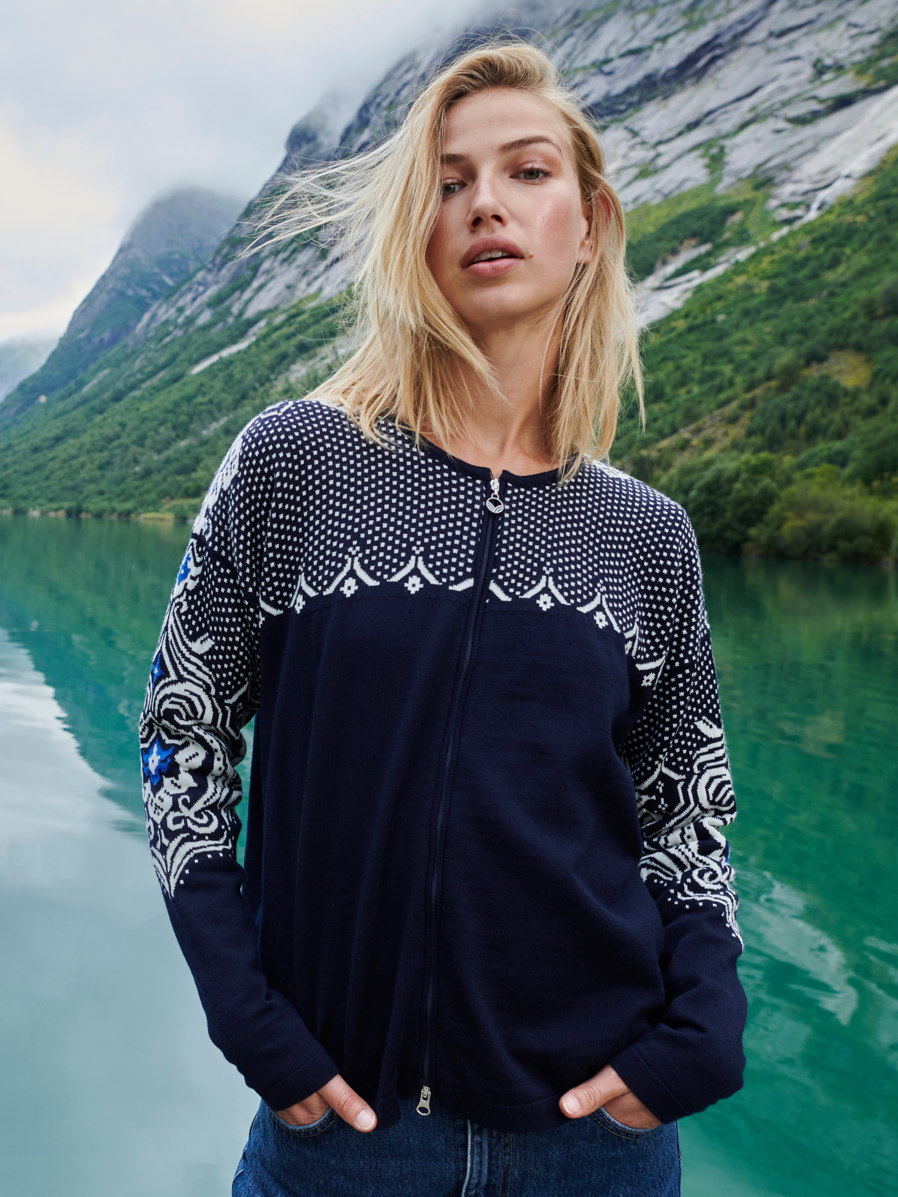 Rosendal women's jacket  Navy Offwhite Ultramarine