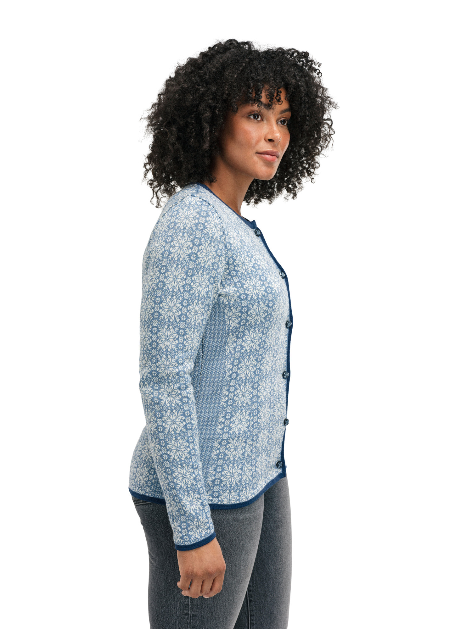 Othelie Women's Jacket - Merino Wool Blueshadow Offwhite