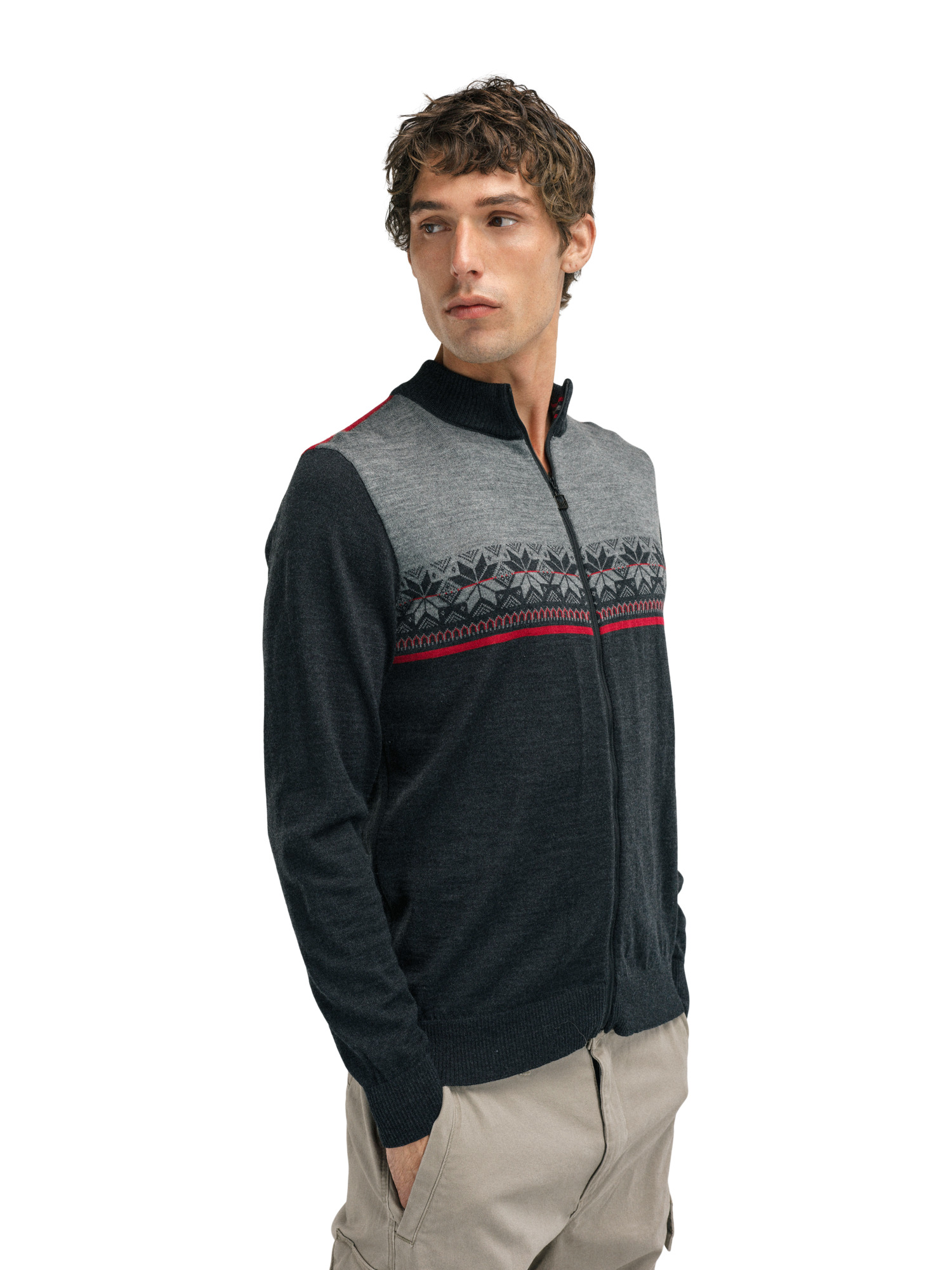 Liberg Men's Jacket - Merino wool Dark Charcoal Smoke Redrose