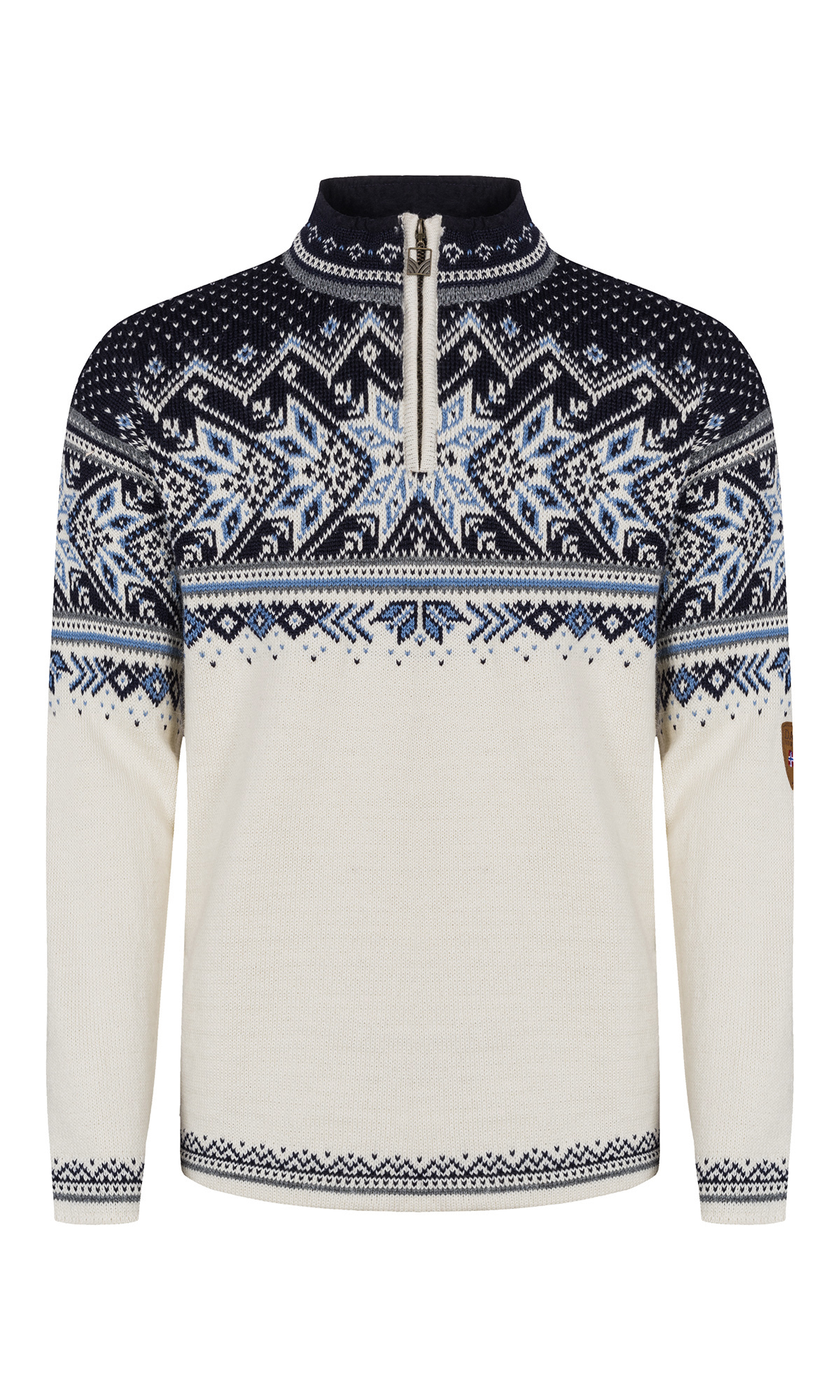 Vail Masc Sweater Offwhite Smoke Midnightnavy - Dale of Norway