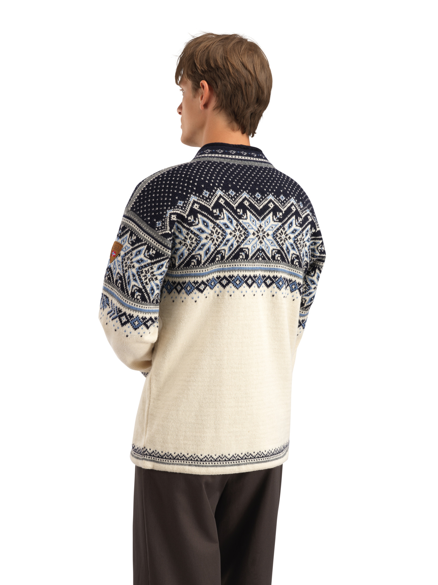Vail Masc Sweater Offwhite Smoke Midnightnavy - Dale of Norway