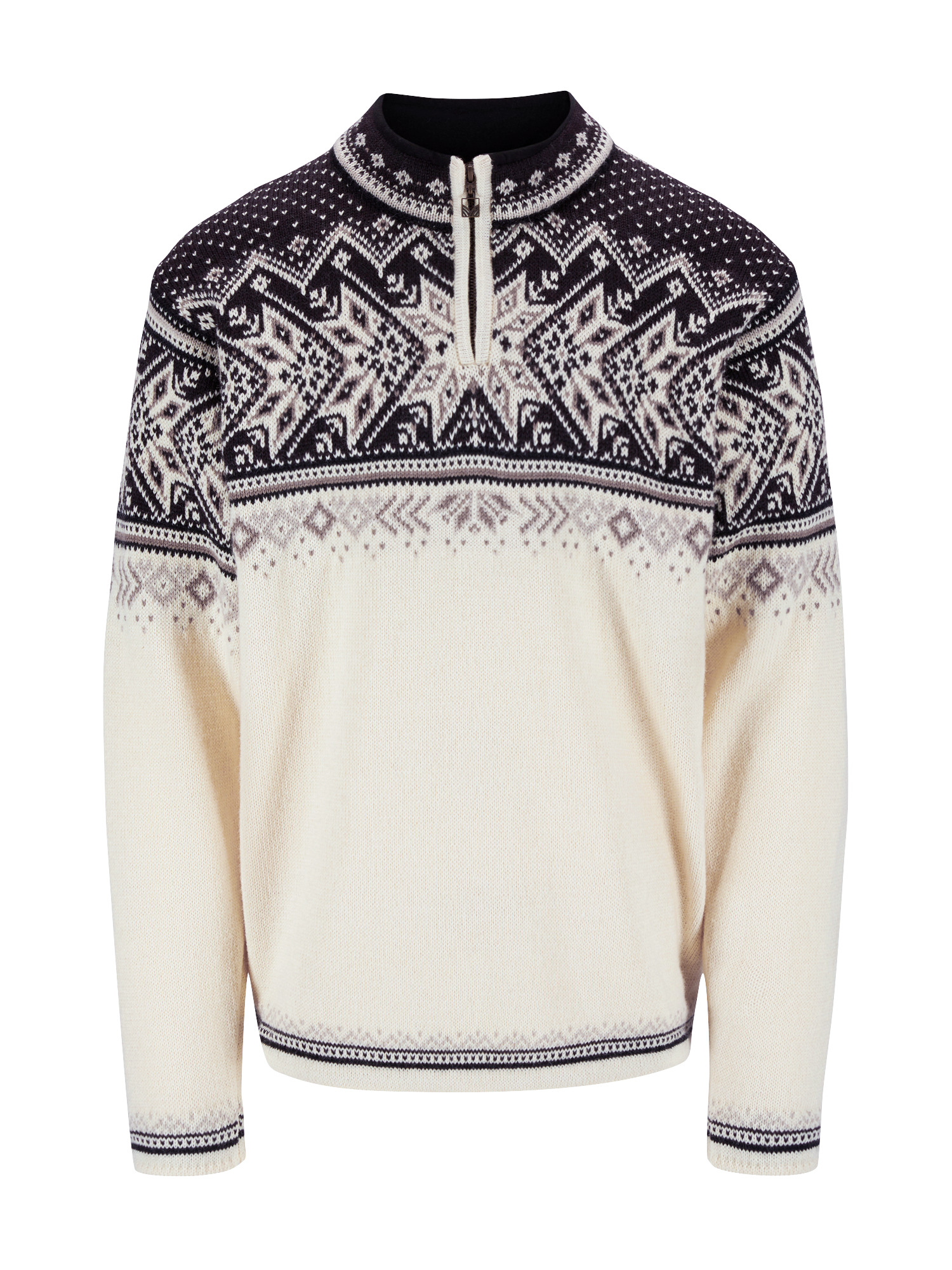 Vail Masc Sweater Offwhite Coffee Sandstone - Dale of Norway