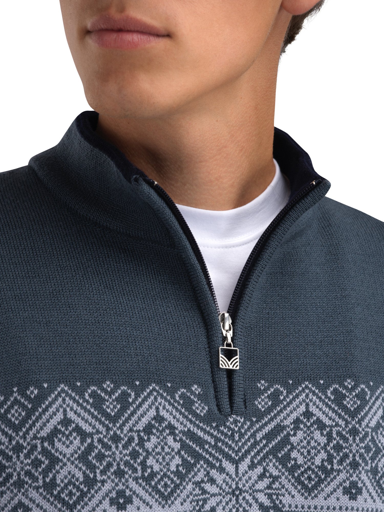 Moritz Men’s Sweater - Merino Wool Marine Steel Ice