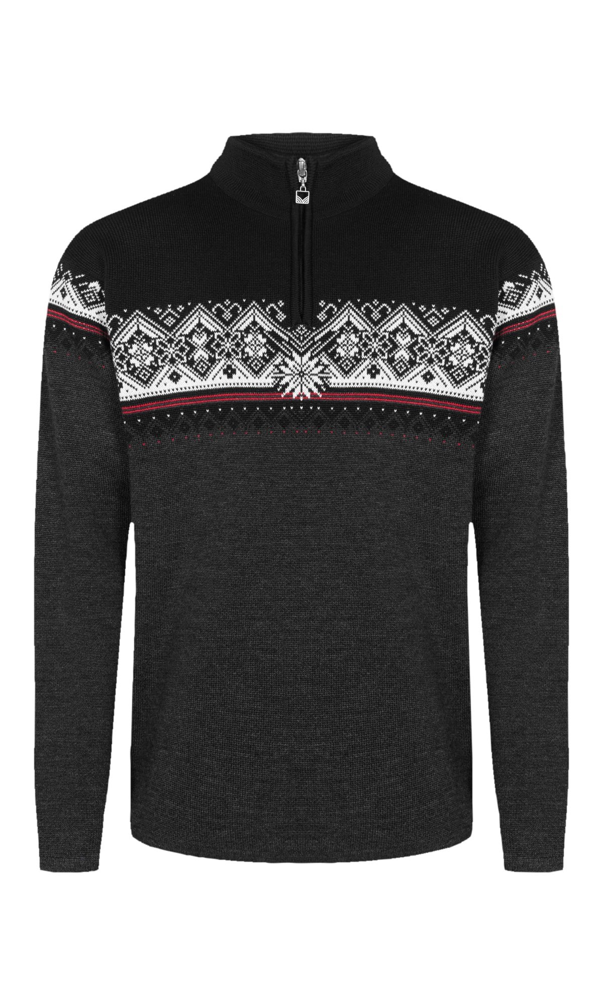 Moritz Men’s Sweater - Merino Wool Darkcharcoal Raspberry Black