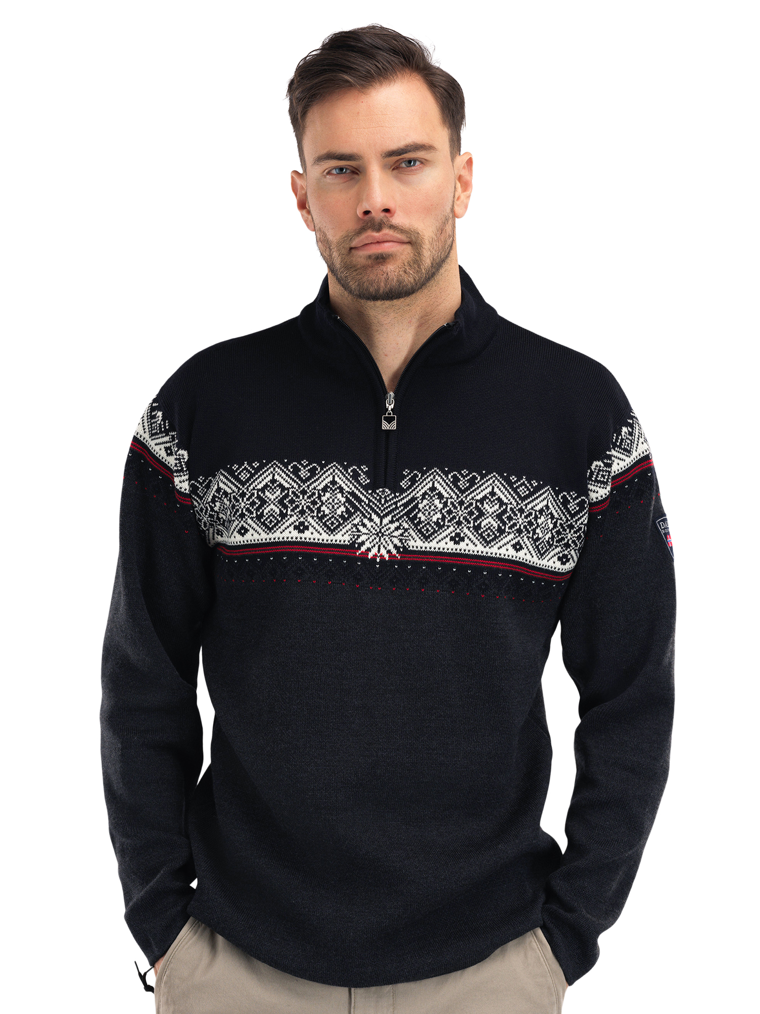 Moritz Men’s Sweater - Merino Wool Darkcharcoal Raspberry Black