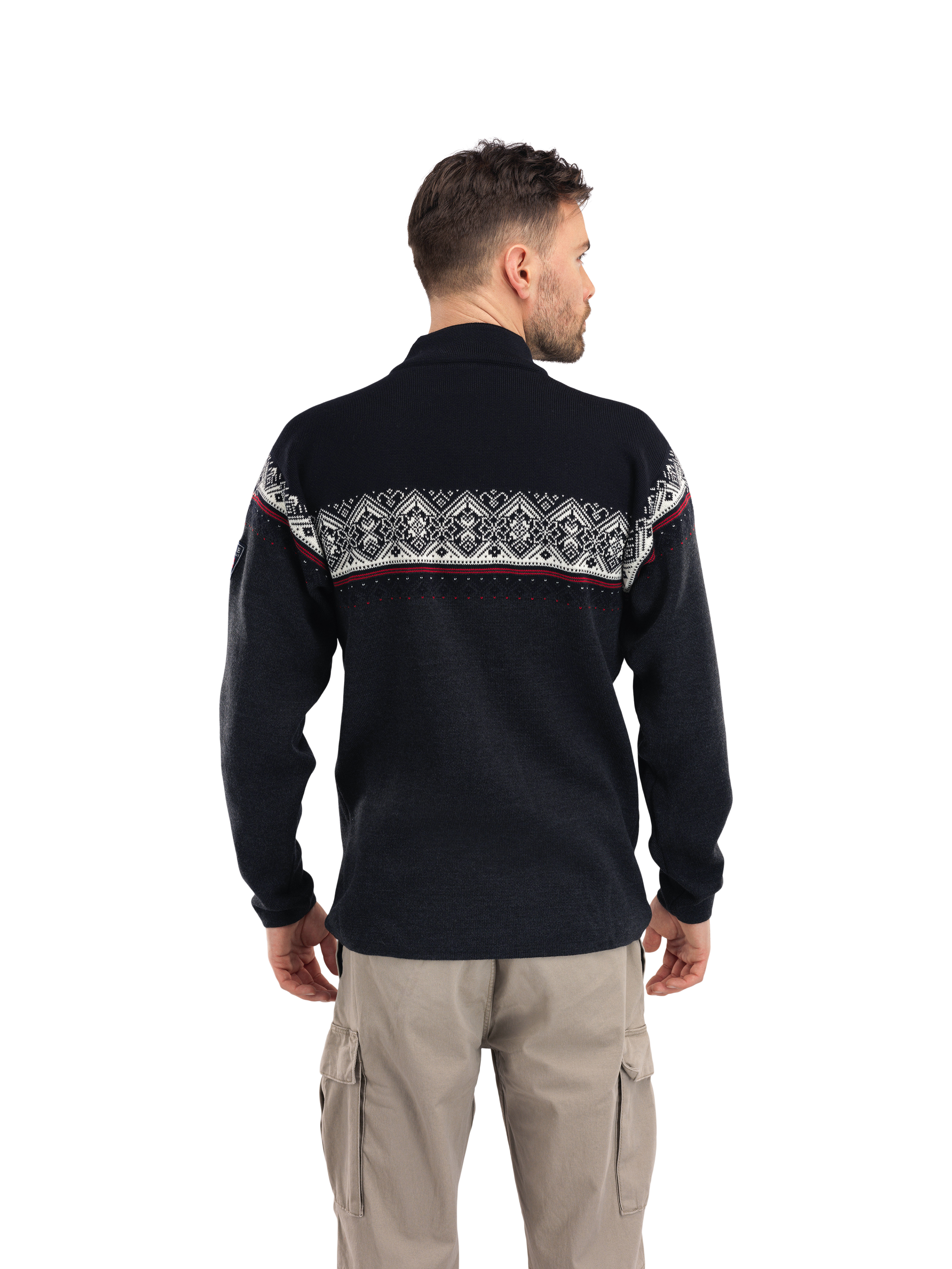Moritz Men’s Sweater - Merino Wool Darkcharcoal Raspberry Black
