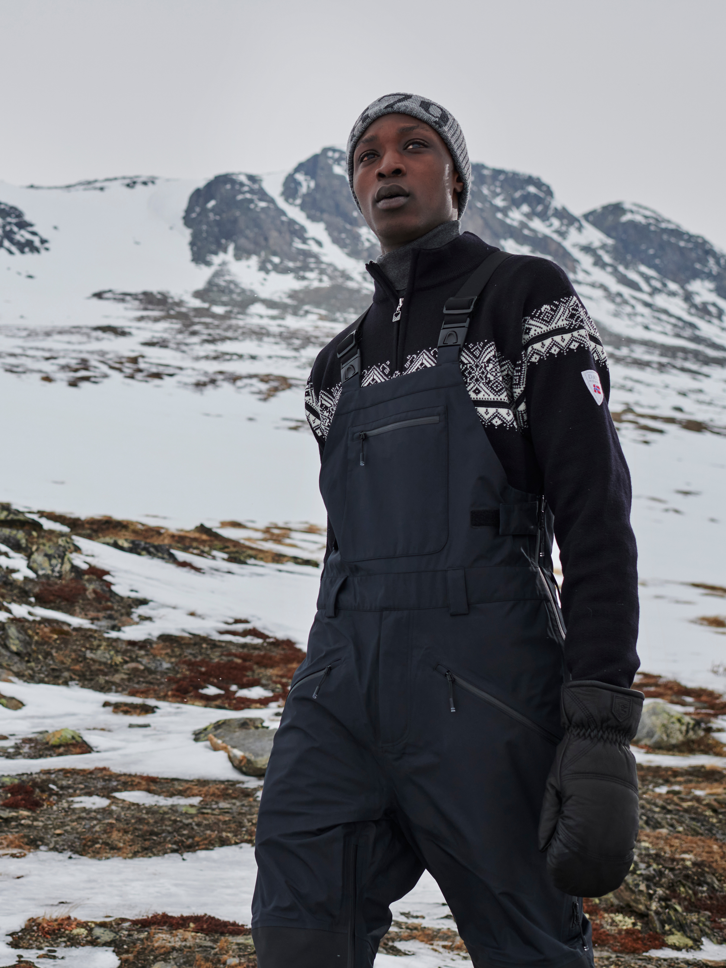 Moritz Men’s Sweater - Merino Wool Black Offwhite Darkcharcoal