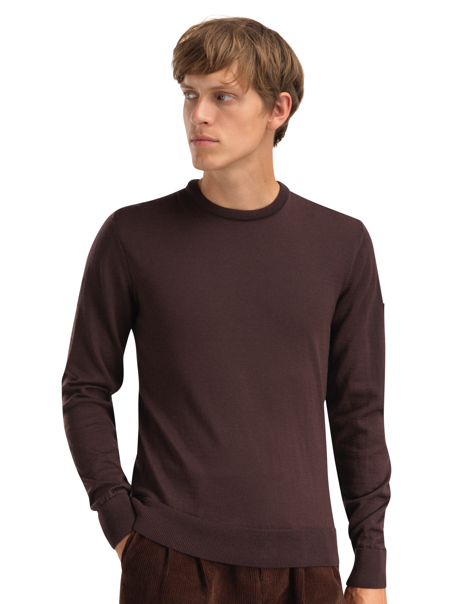 Magnus Men's Sweater - Merino Wool Aubergine
