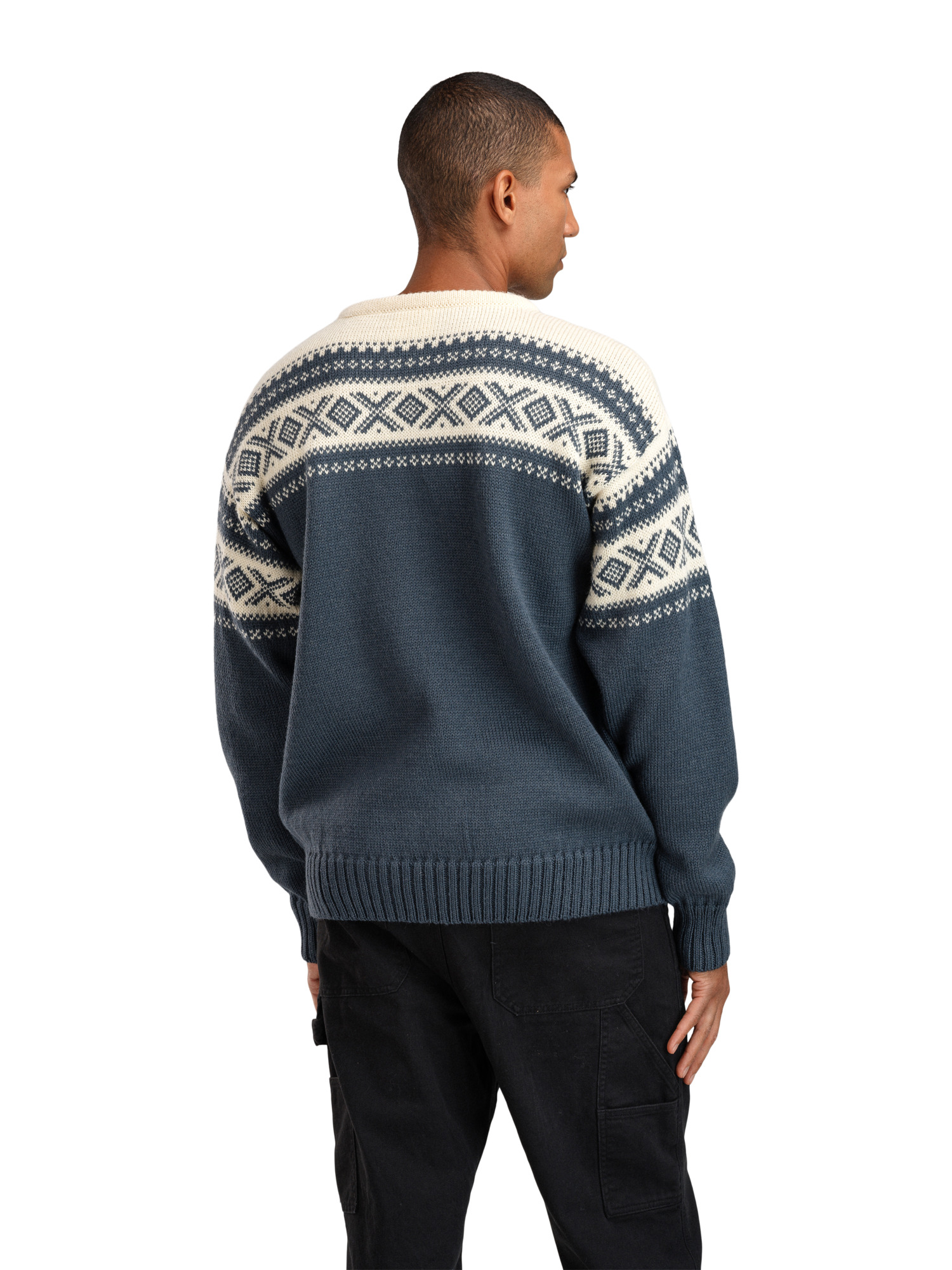 Cortina 1956 Sweater - Norwegian Wool Steel Offwhite
