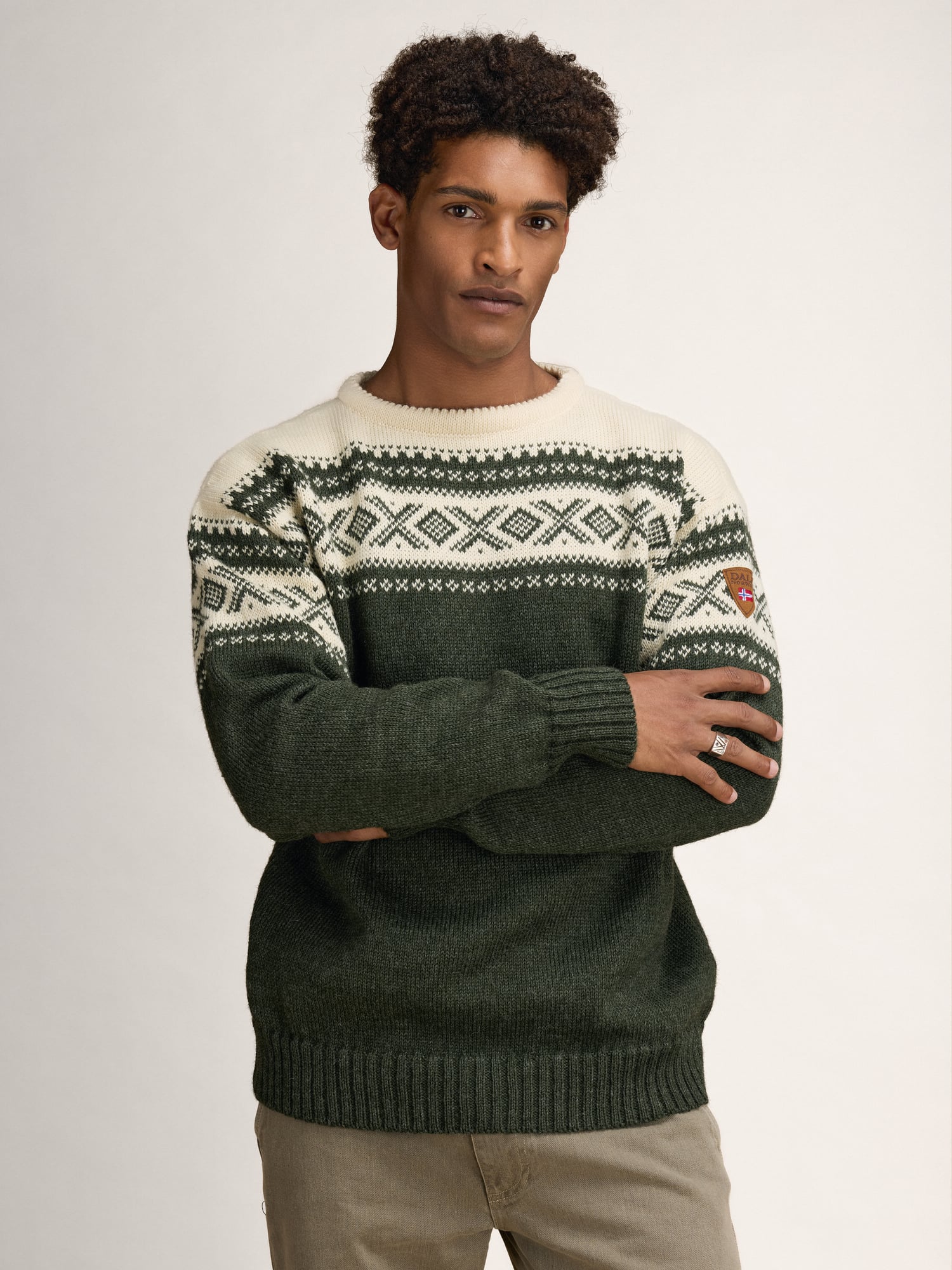 Cortina 1956 Sweater - Norwegian Wool Loden Mel Cream