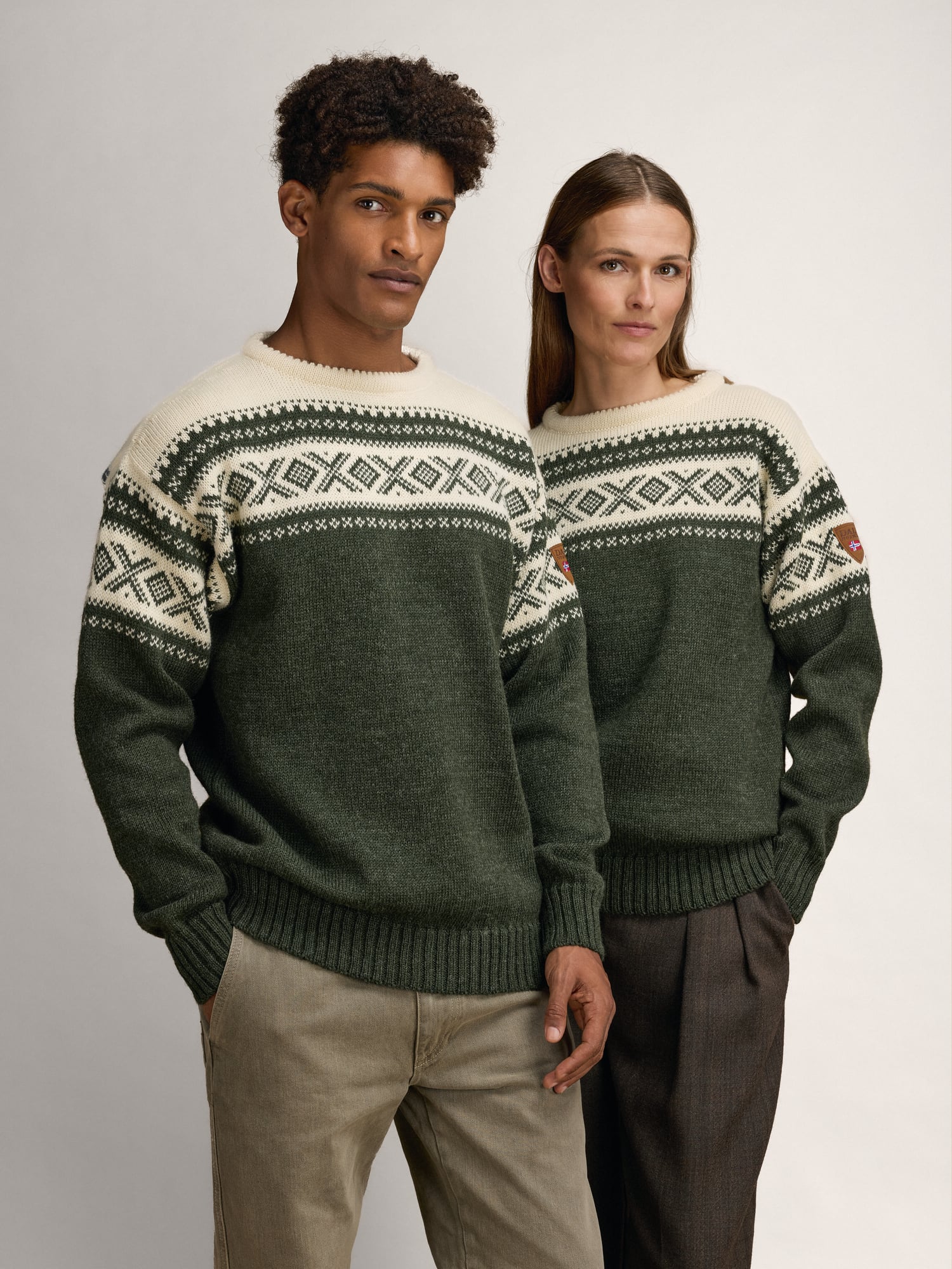 Cortina 1956 Sweater - Norwegian Wool Loden Mel Cream