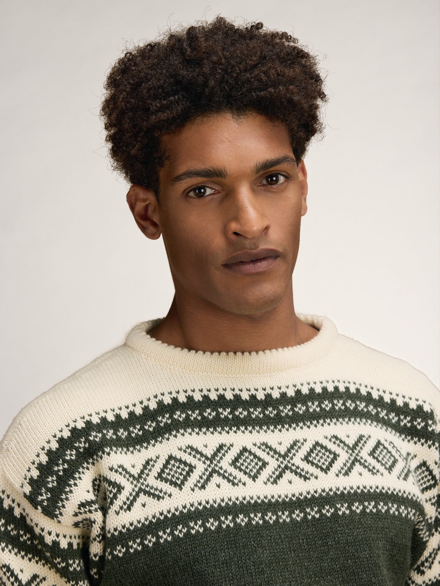 Cortina 1956 Sweater - Norwegian Wool Loden Mel Cream
