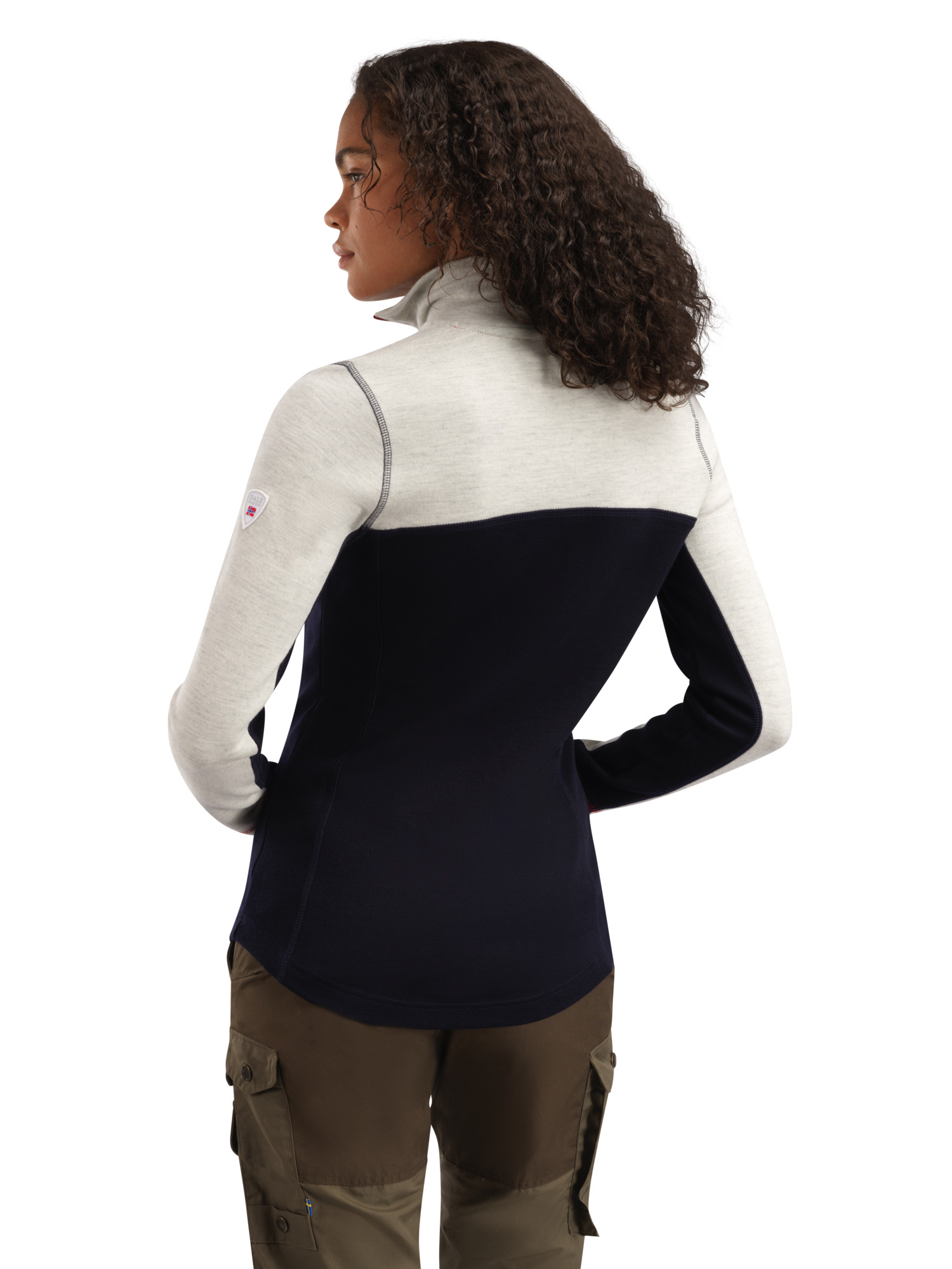 Moritz Superfine Women’s Sweater - Superfine Merino Navy White Raspberry