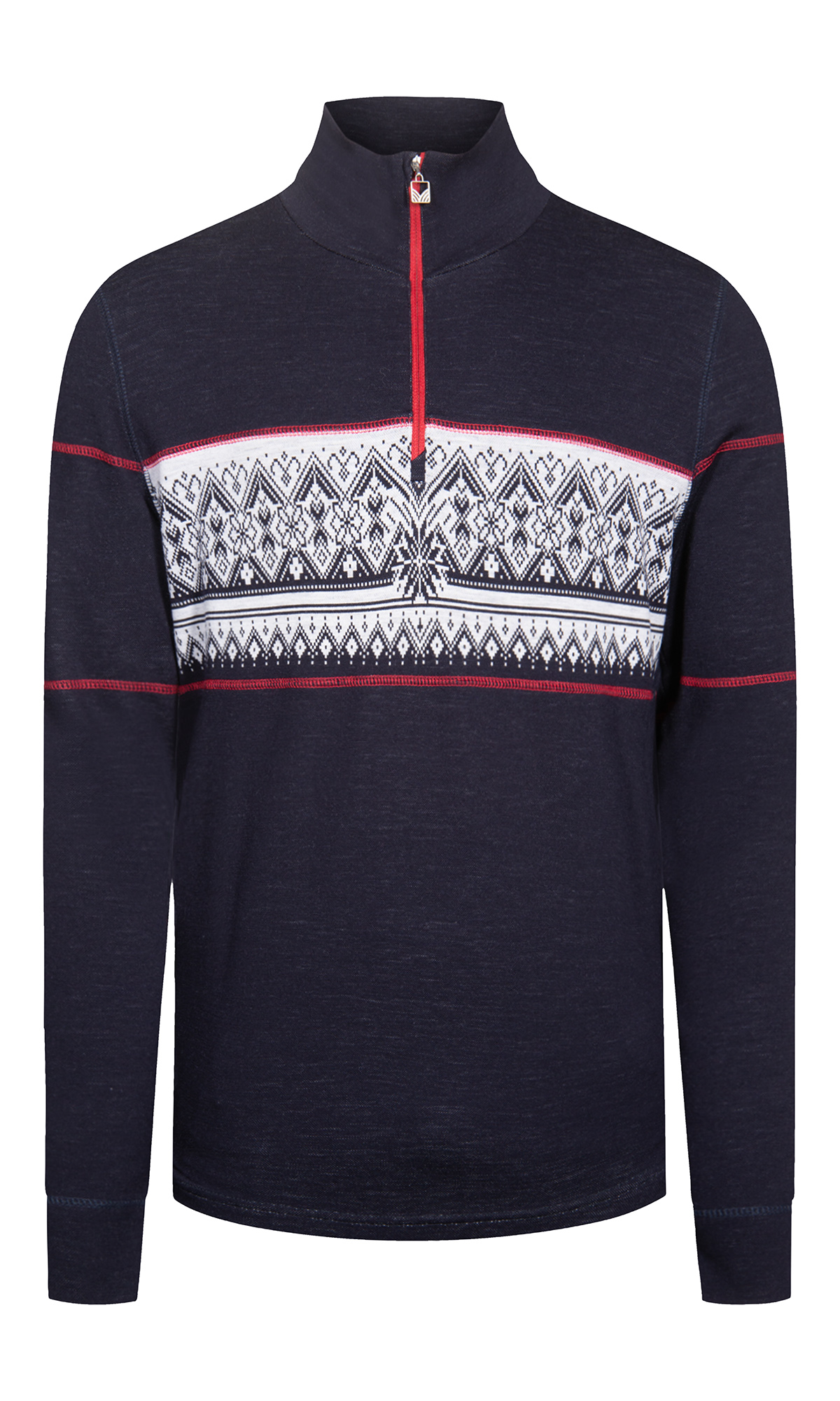 Moritz Superfine Men’s Sweater - Superfine Merino Navy White Raspberry
