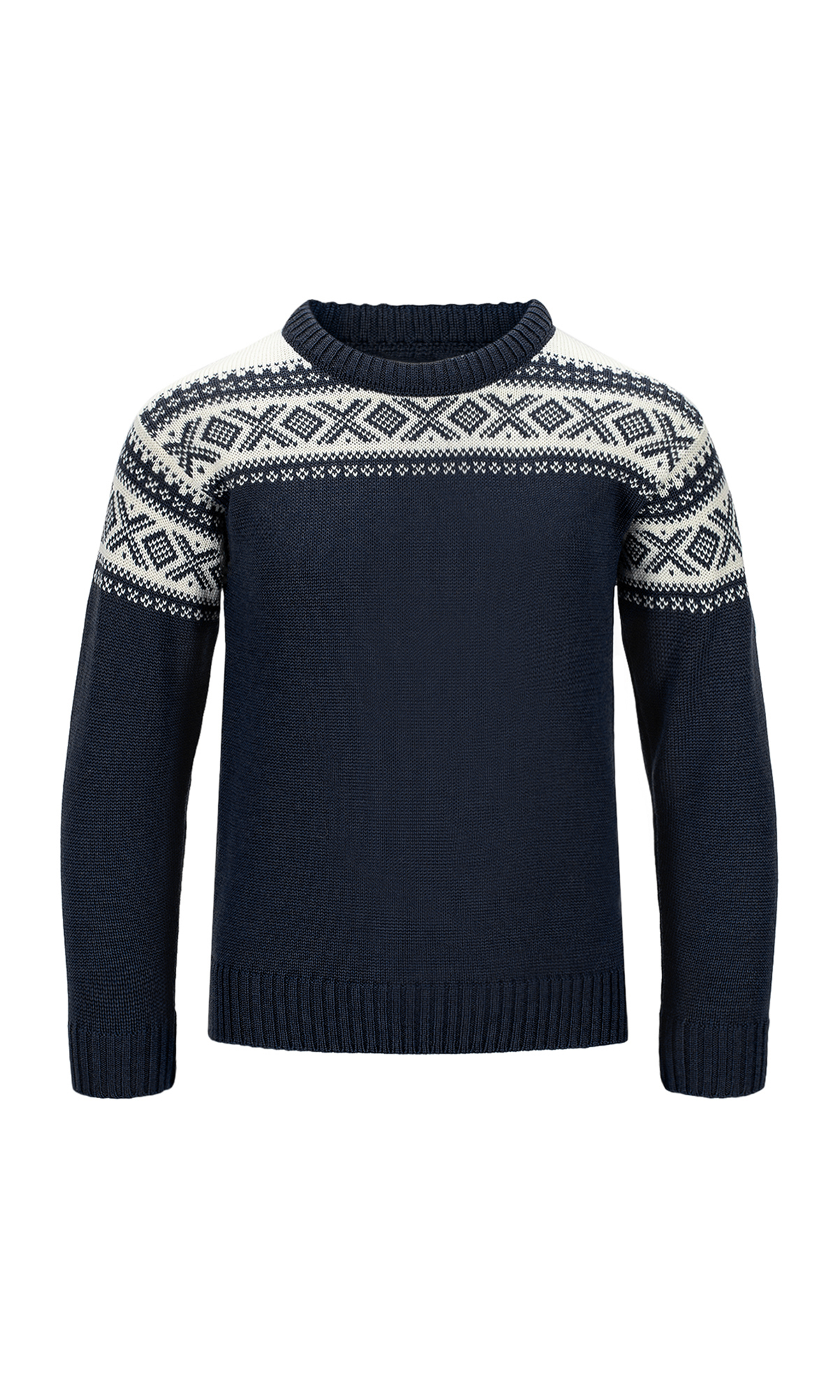 Cortina Kids’ Sweater - Merino Wool Navy Offwhite