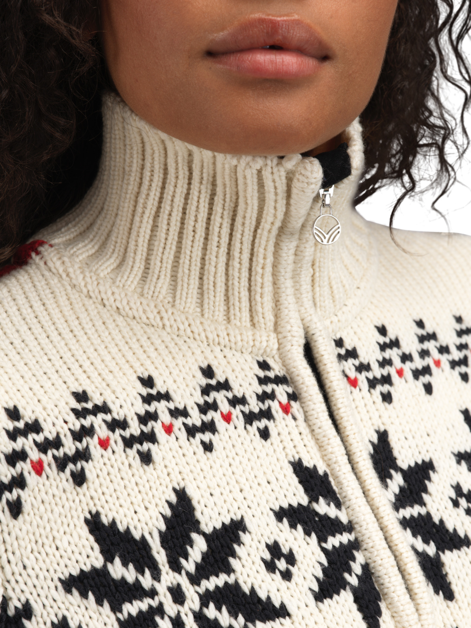 Myking Fem Sweater Black Raspberry Offwhite - Dale of Norway