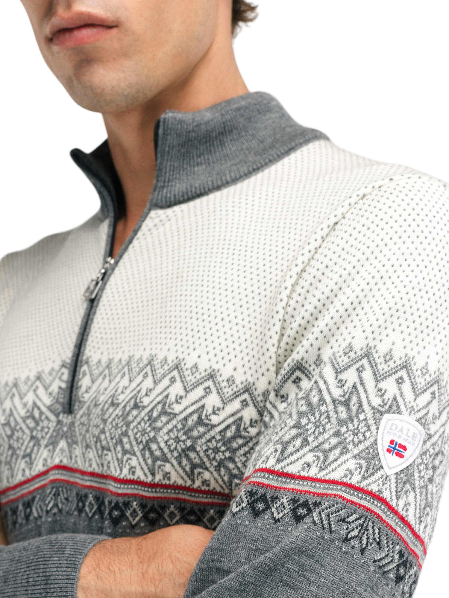 Hovden Men’s Sweater - Merino Wool Smoke Offwhite