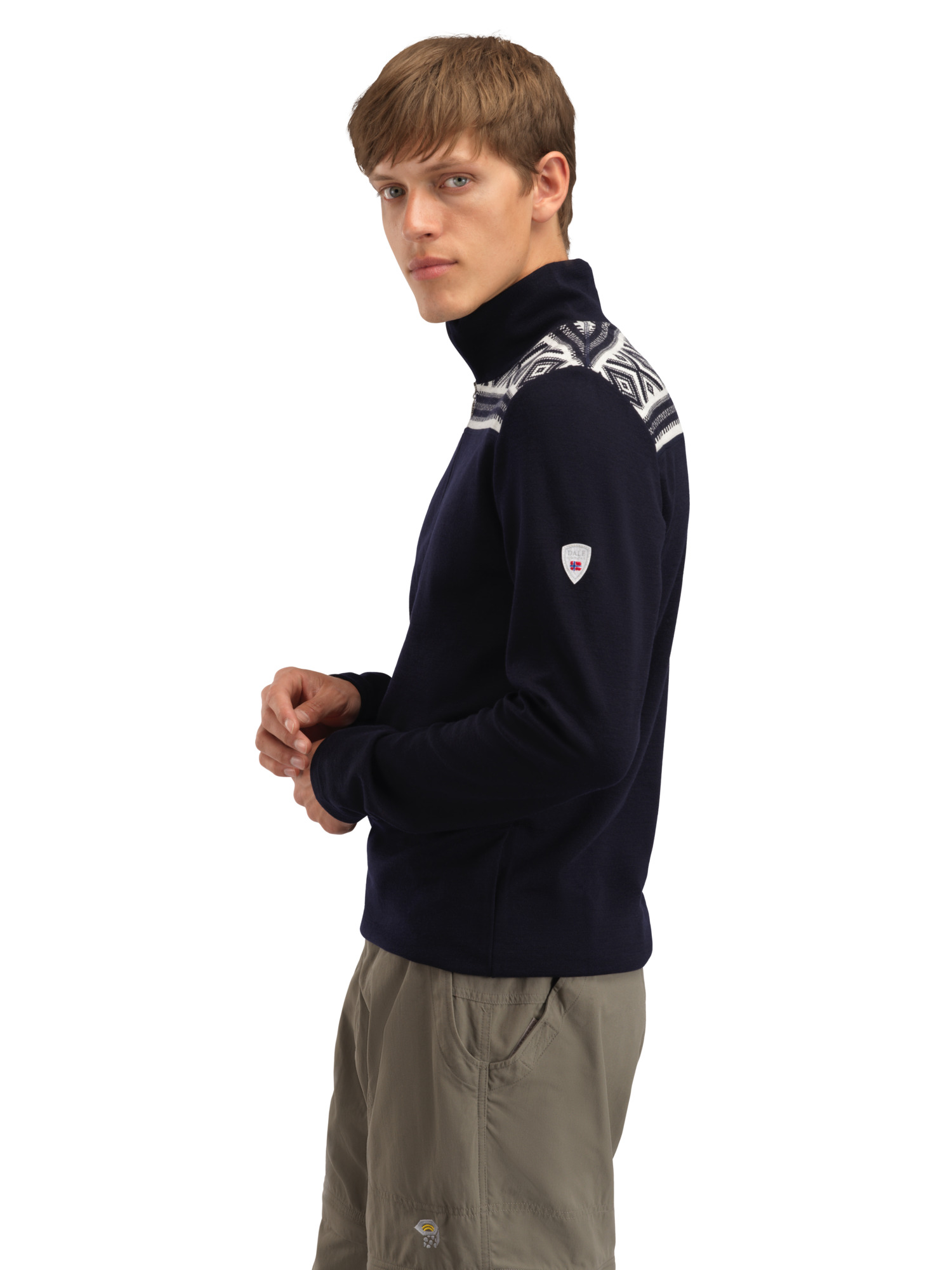 Cortina Superfine Men’s Sweater - Superfine Merino Navy Offwhite
